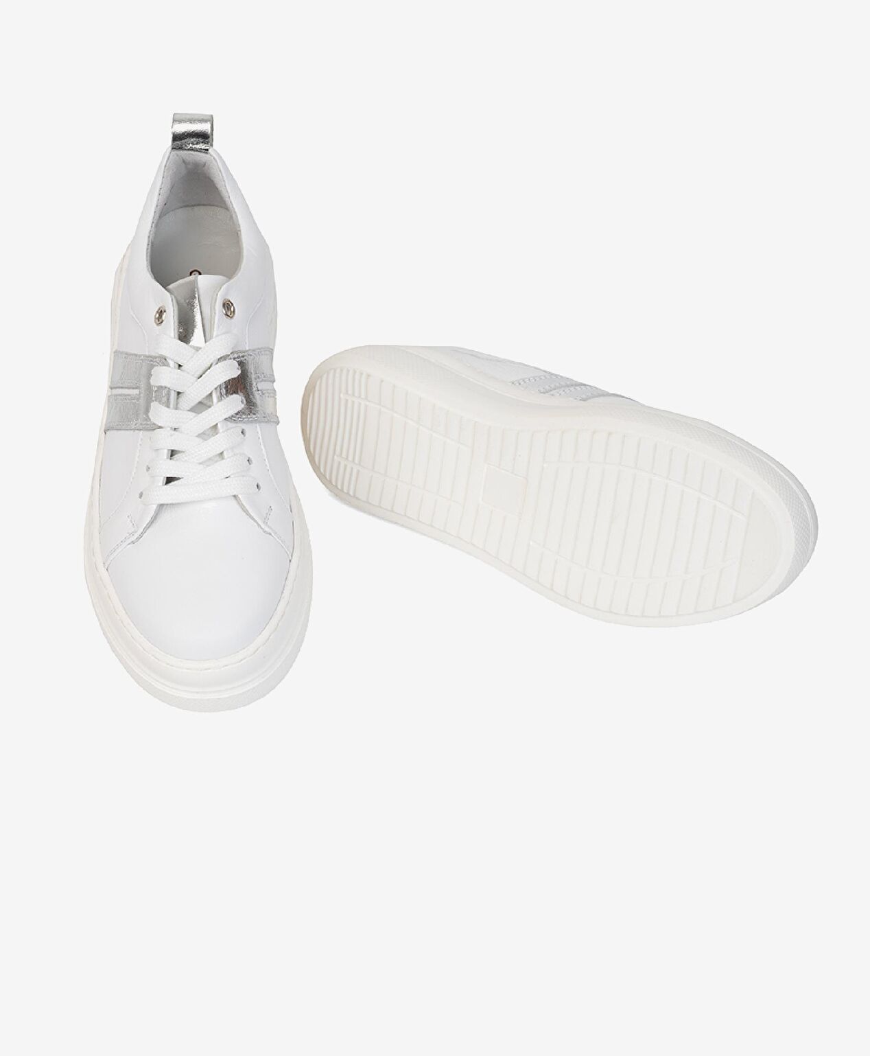 Kadın Beyaz Hakiki Deri Sneaker Ayakkabı - 5