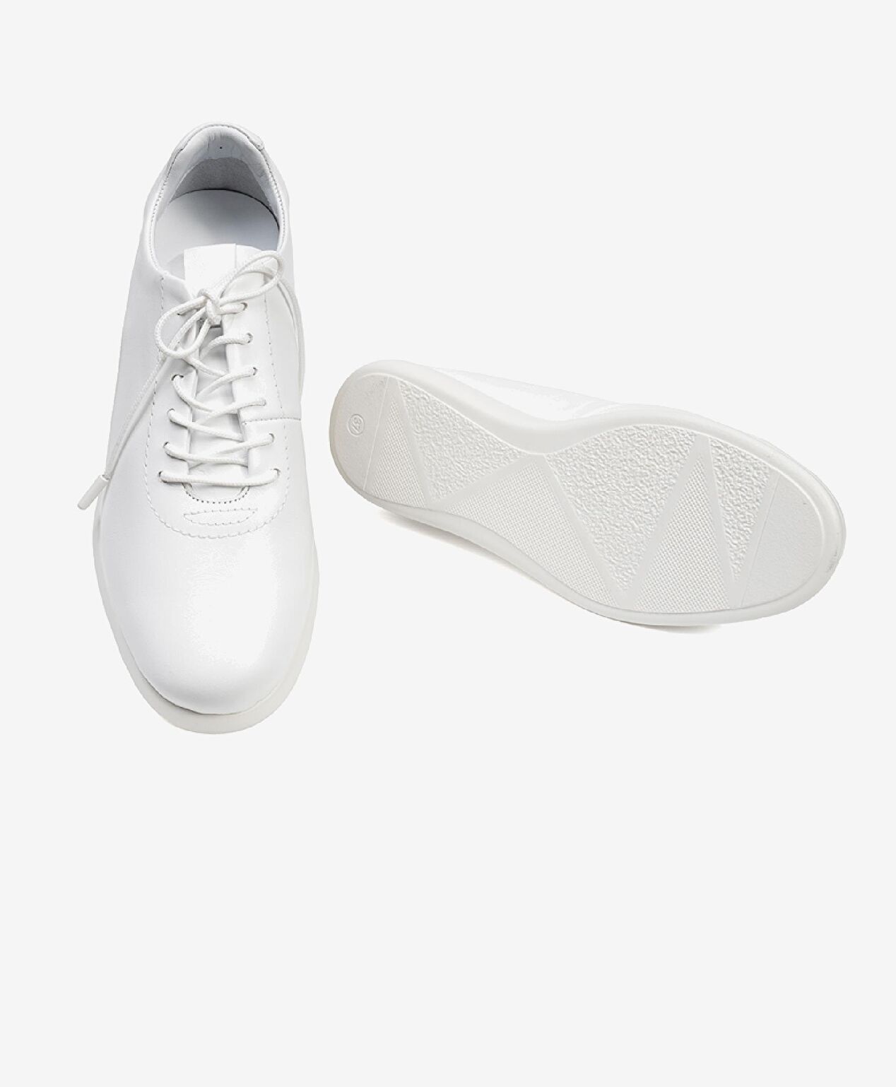 Kadın Beyaz Hakiki Deri Sneaker Ayakkabı - 5