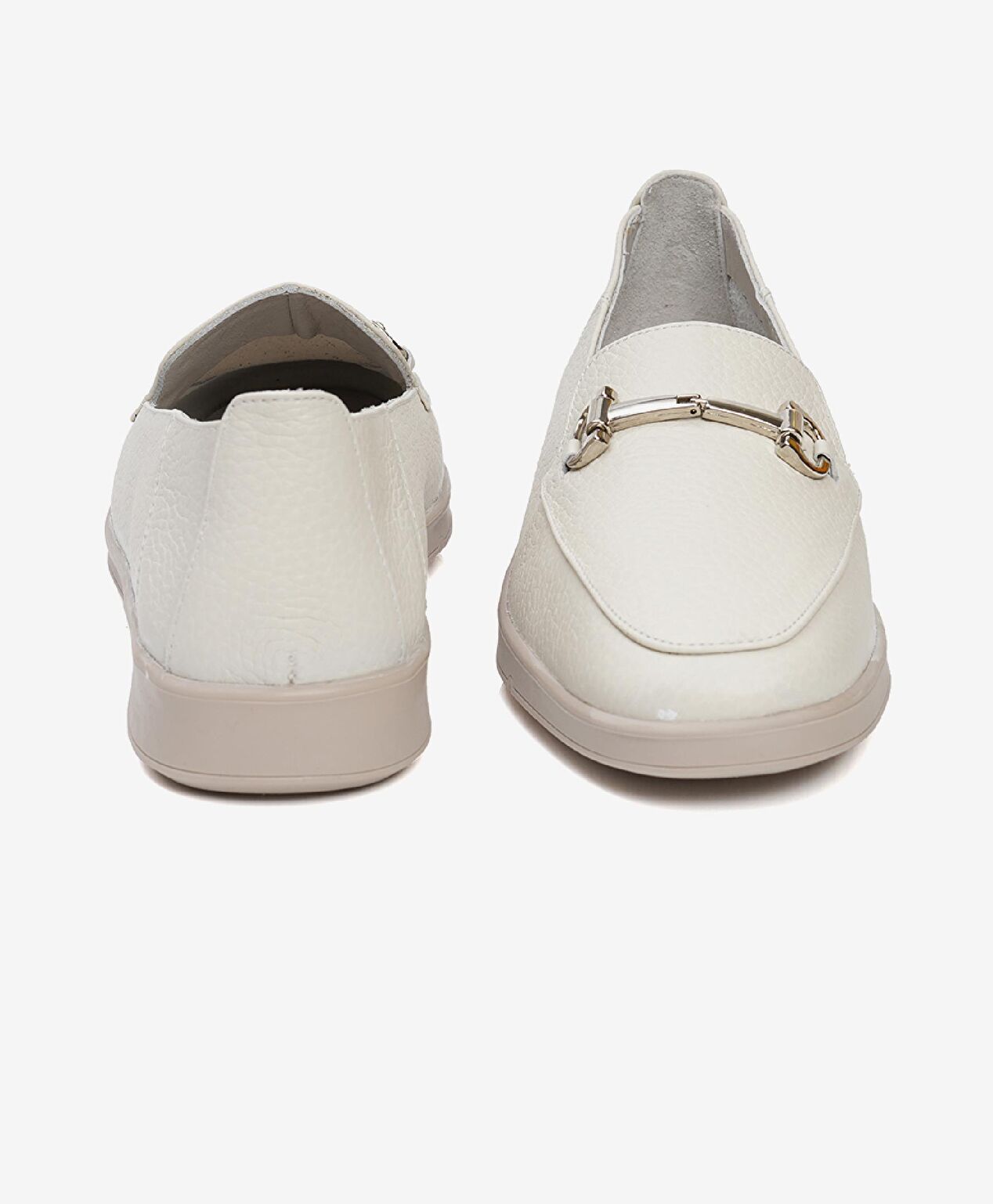Kadın Bej Hakiki Deri Loafer Ayakkabı - 6