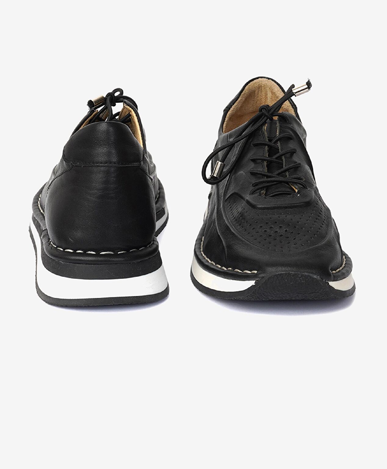 Kadın Siyah Hakiki Deri Casual Ayakkabı - 6