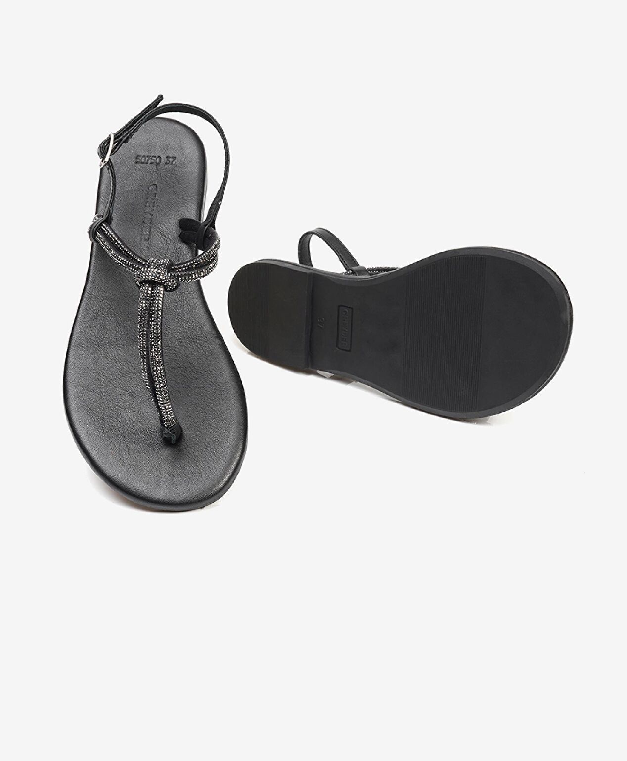 Kadın Platin Hakiki Deri Sandalet - 5