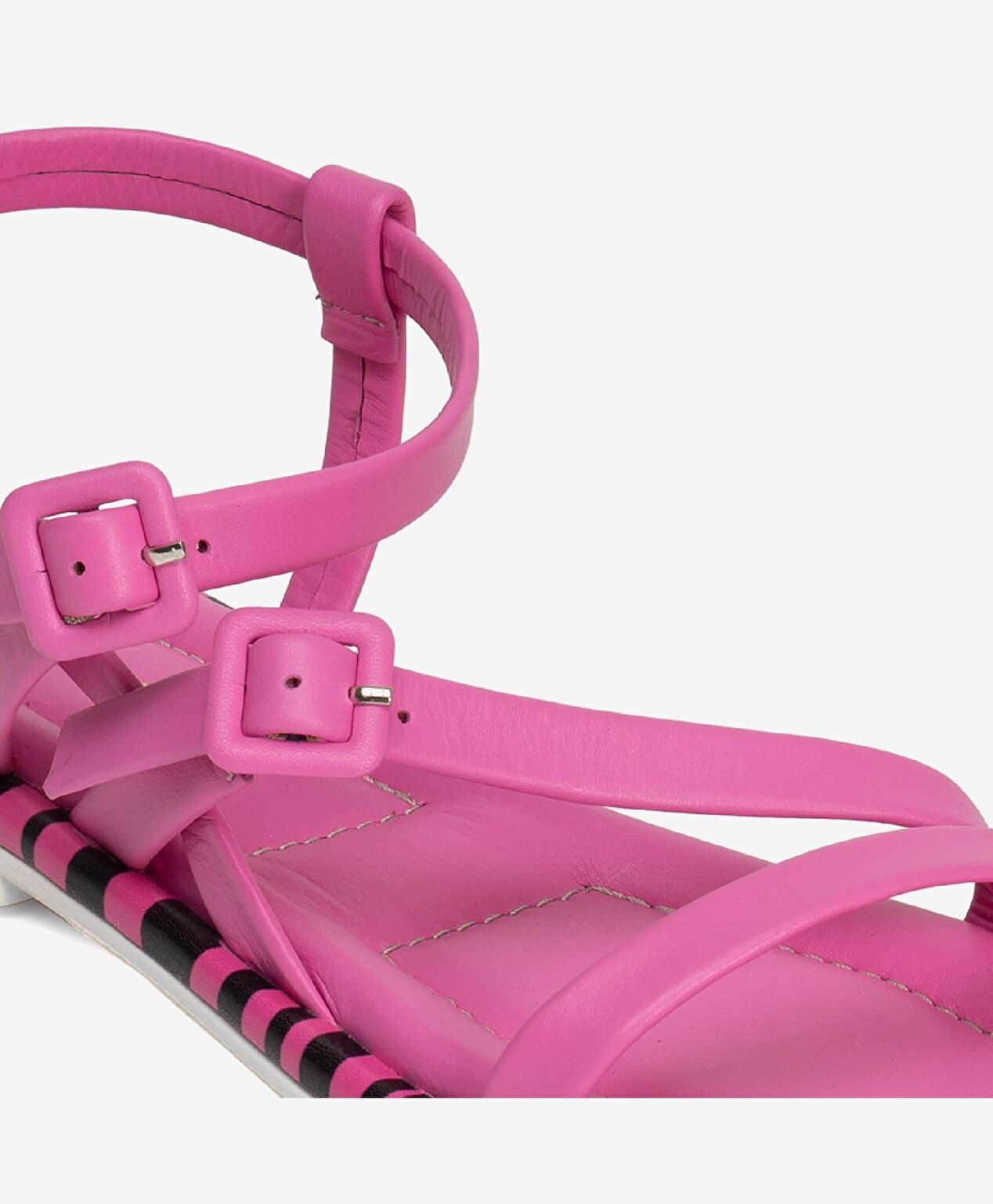 Kadın Pembe Hakiki Deri Sandalet - 4