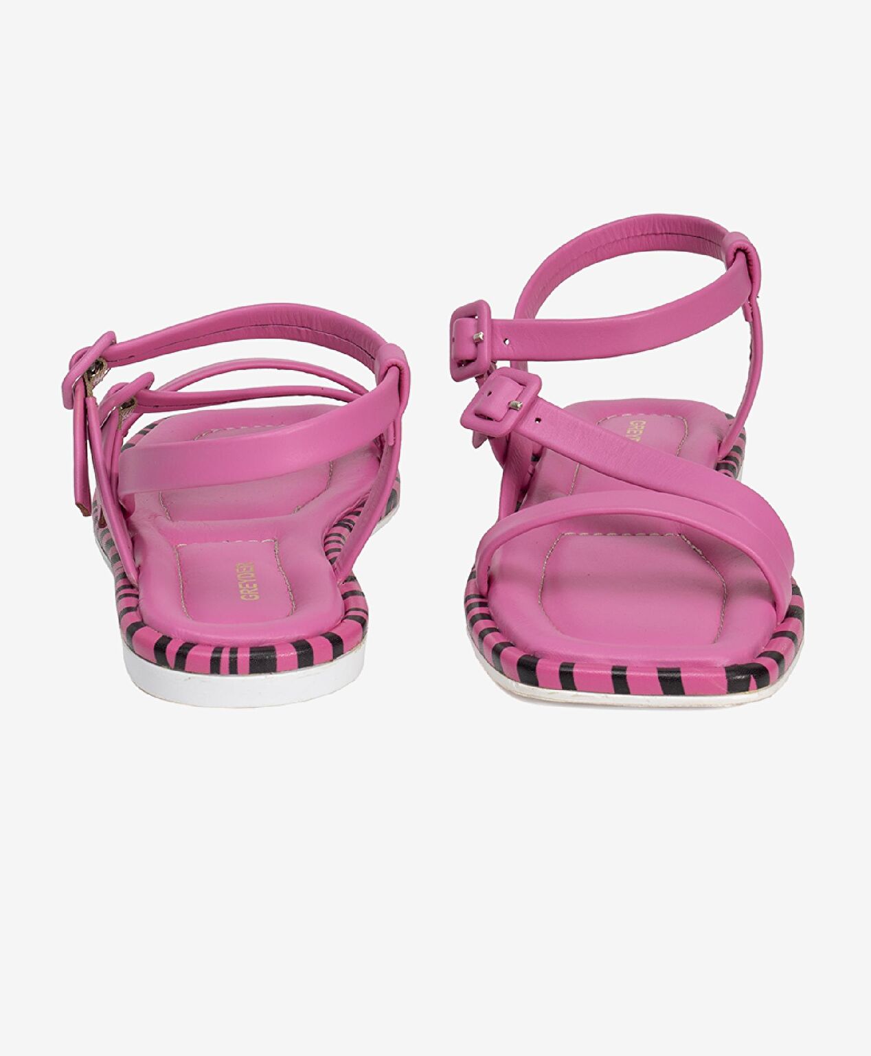 Kadın Pembe Hakiki Deri Sandalet - 6