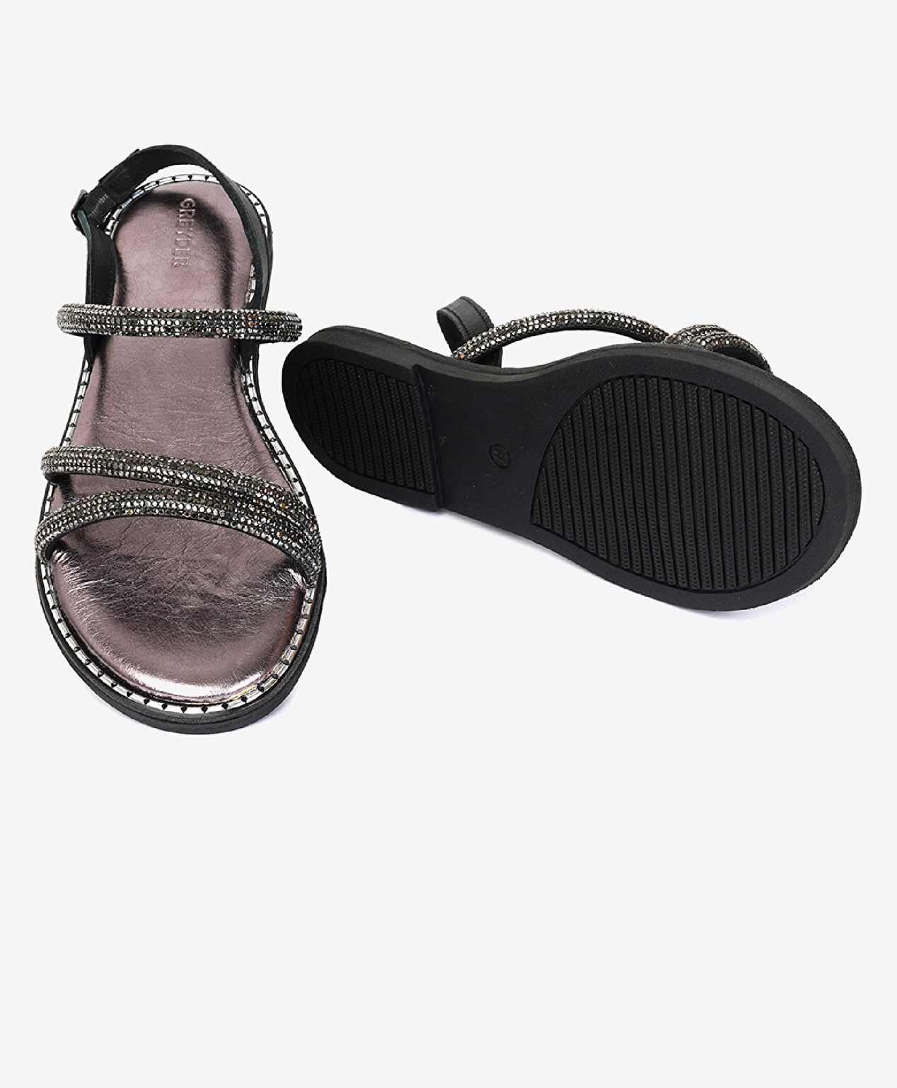 Kadın Siyah Hakiki Deri Sandalet - 5