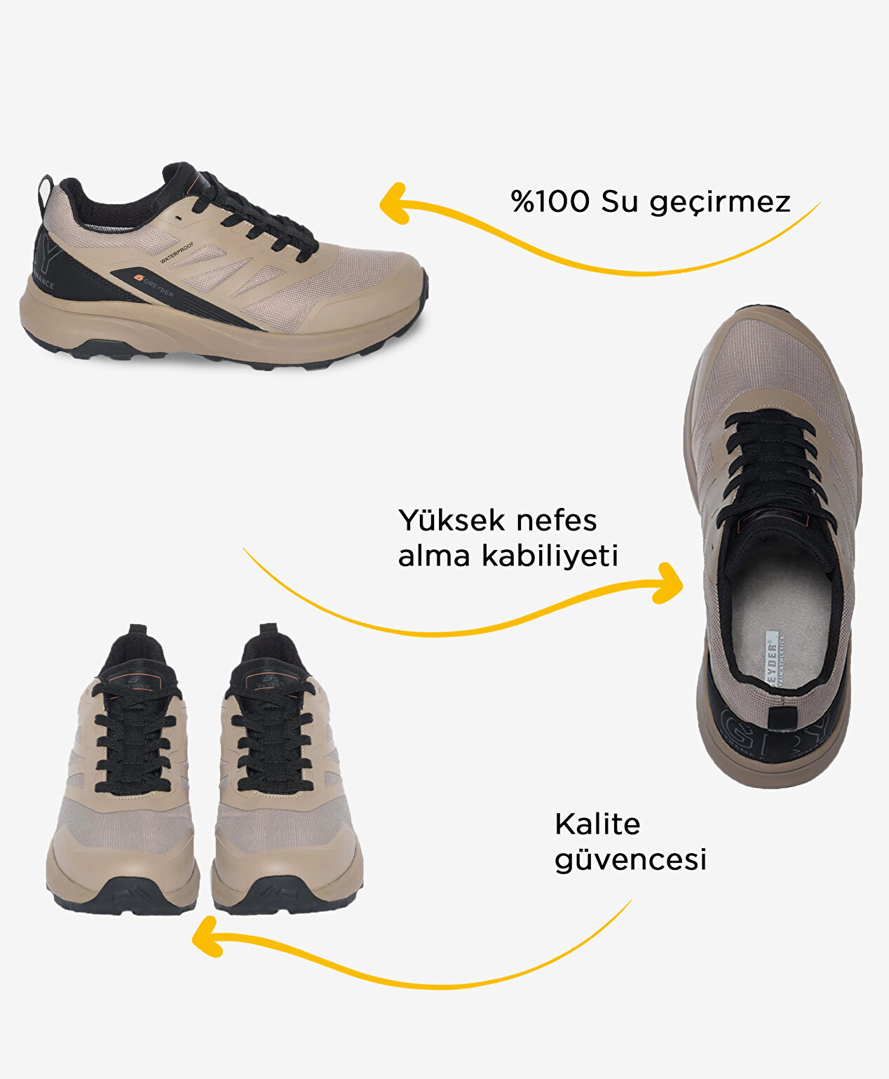 Erkek Vizon Siyah Hakiki Deri Su Geçirmez Ayakkabı - 2