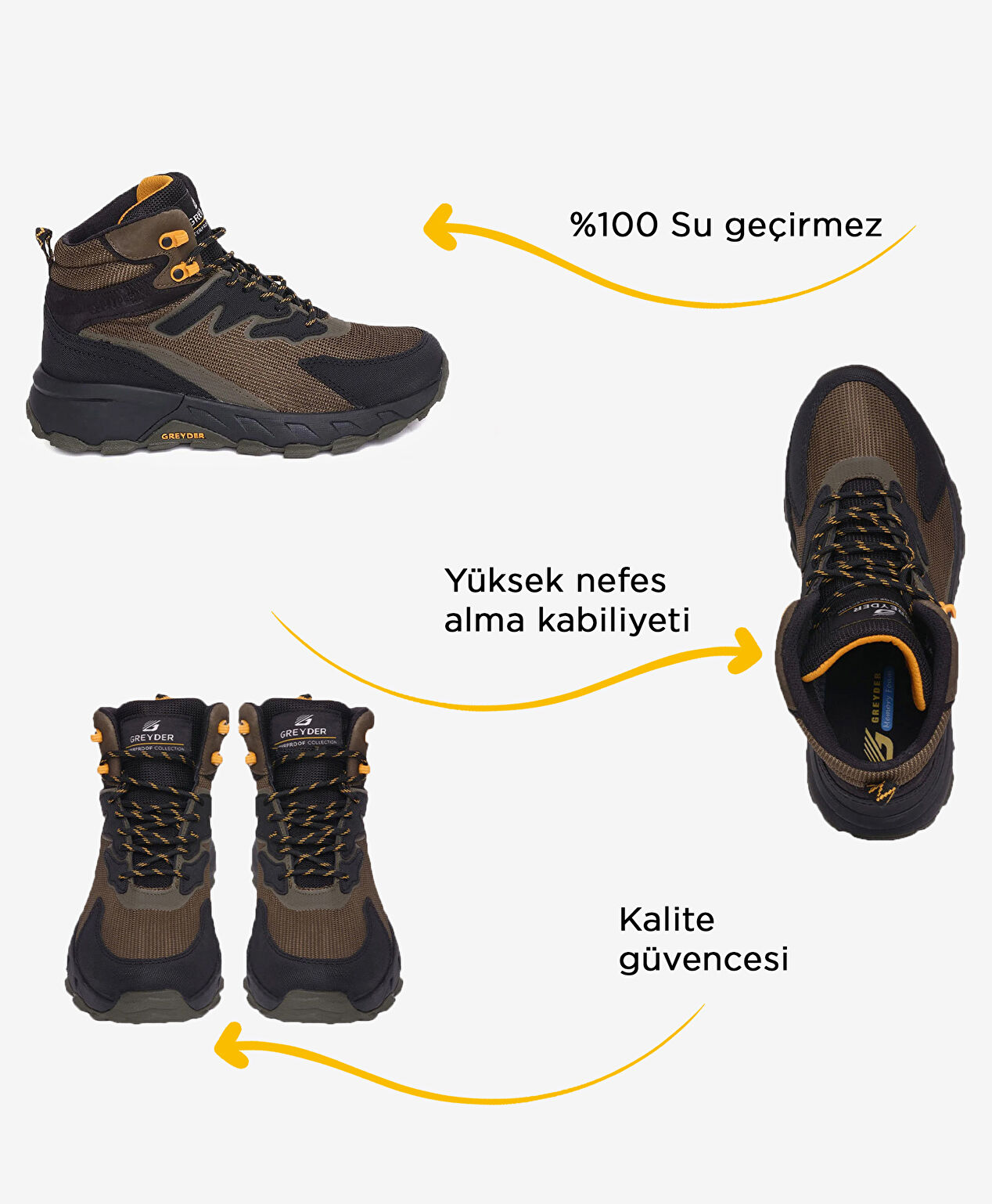 Erkek Siyah Haki Su Geçirmez Bot - 2