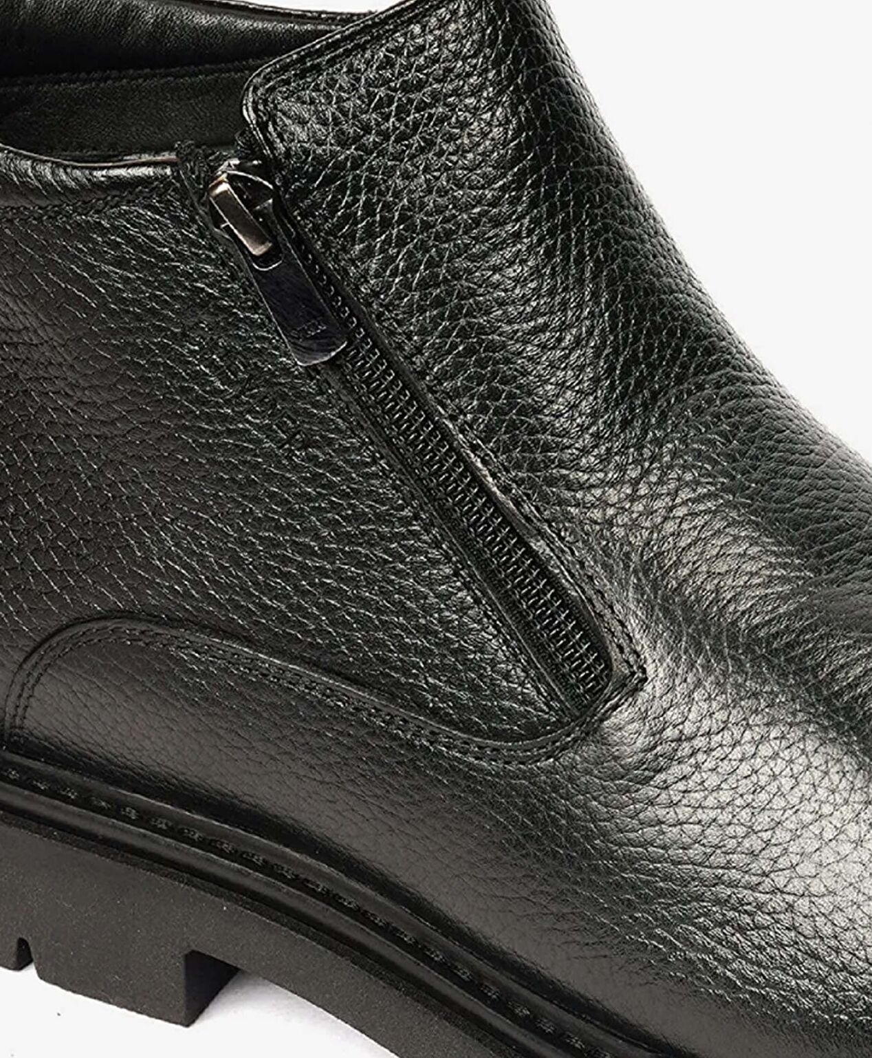 Erkek Siyah Hakiki Deri Klasik Bot - 4