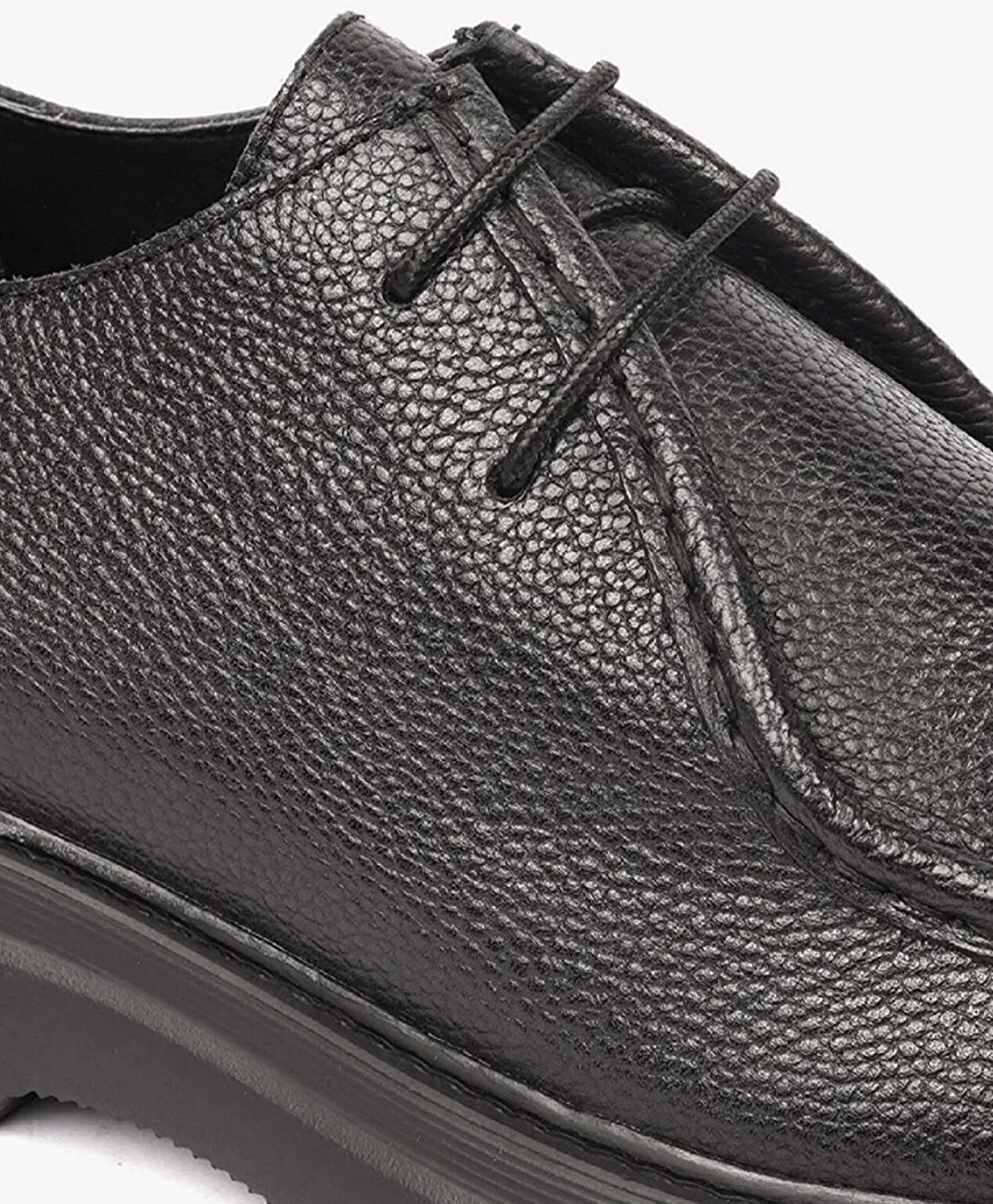 Erkek Siyah Hakiki Deri Klasik Ayakkabı - 4