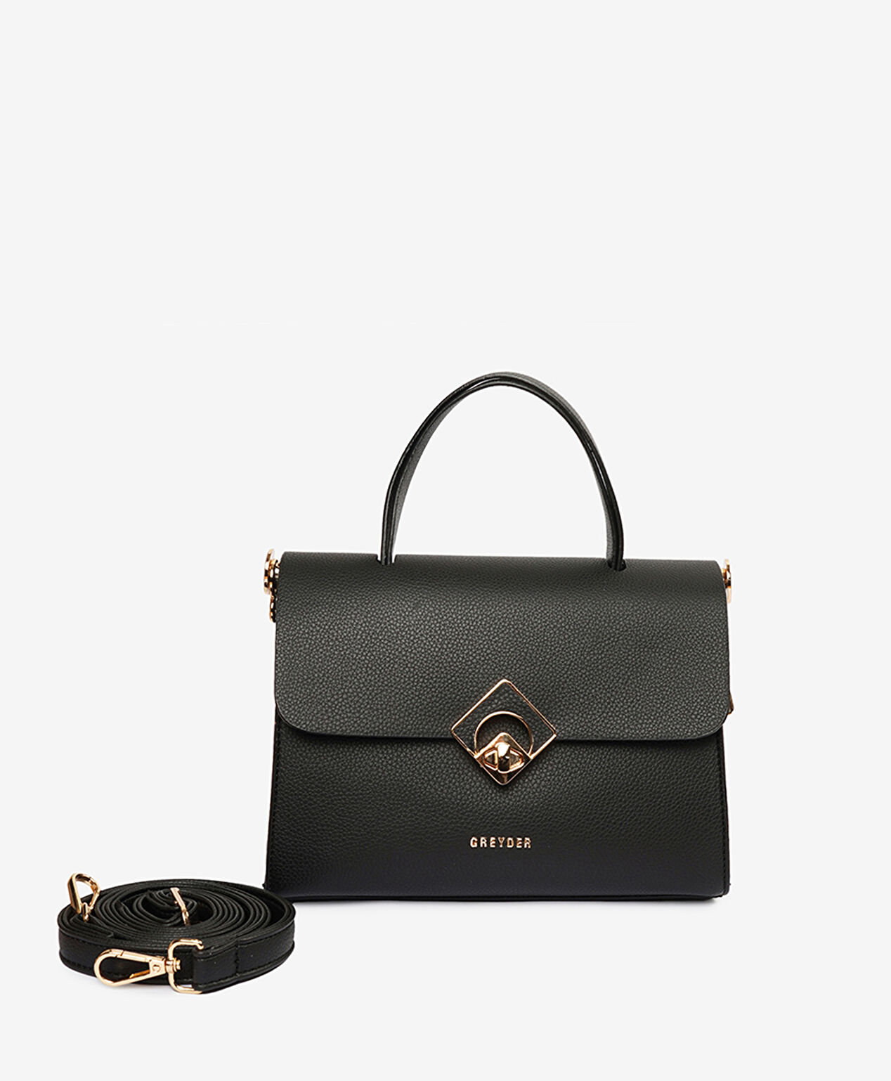 Kadın Siyah Tokalı Kol Çantası - 1