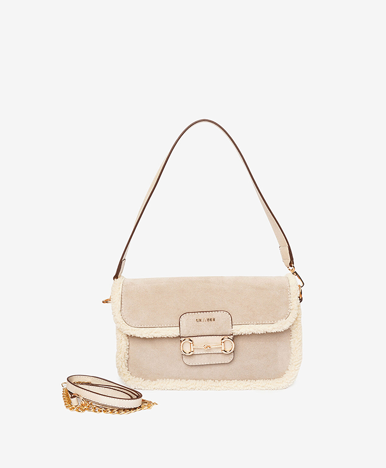 Kadın Bej Mıknatıslı Omuz Çantası - 1