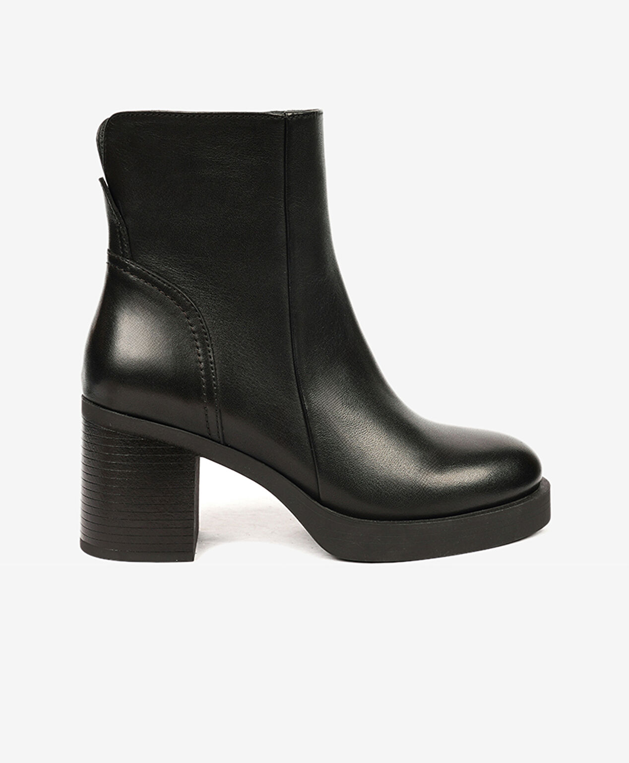 Kadın Siyah Hakiki Deri Topuklu Bot - 2