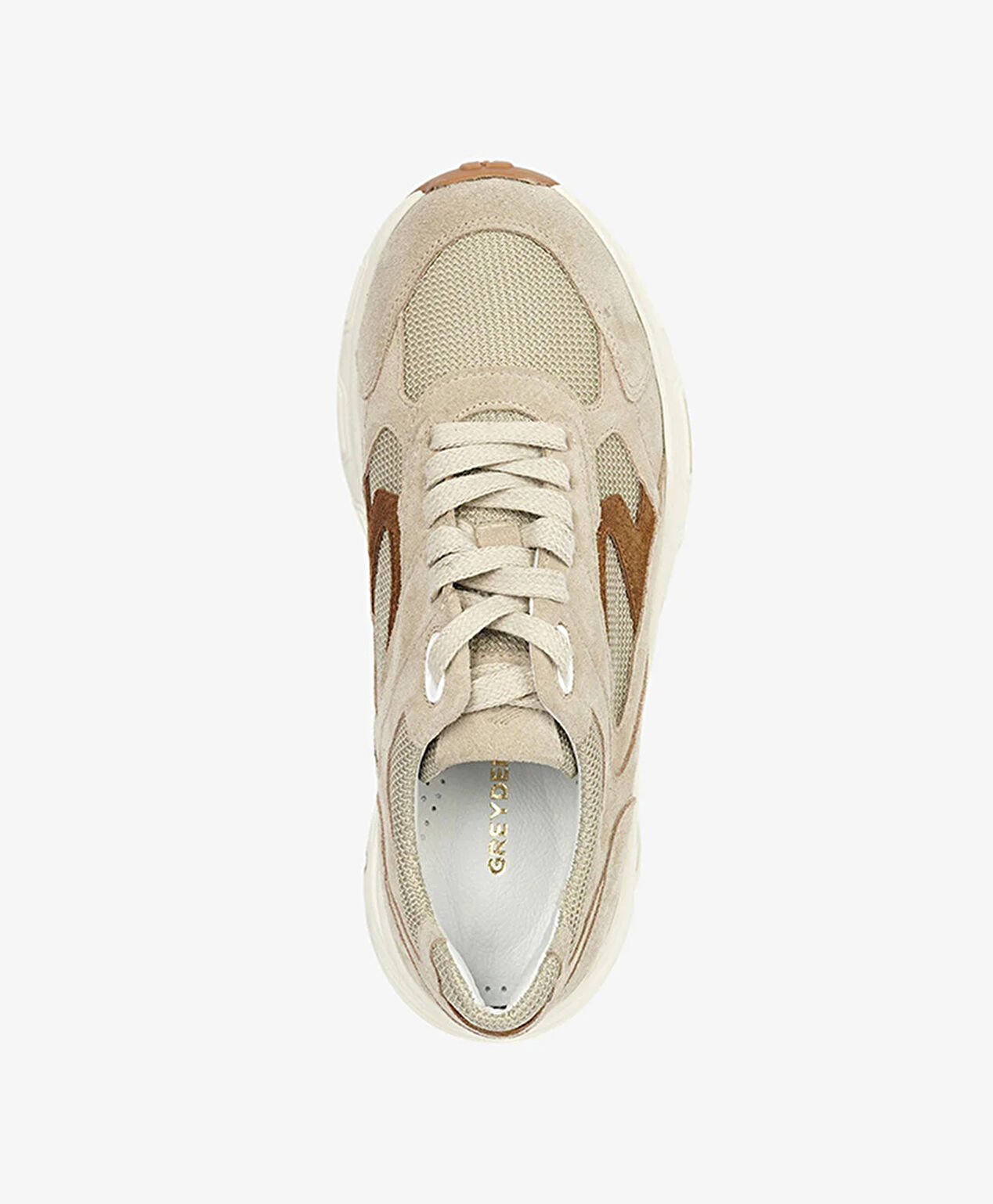 Kadın Bej Süet Hakiki Deri Sneaker Ayakkabı - 4