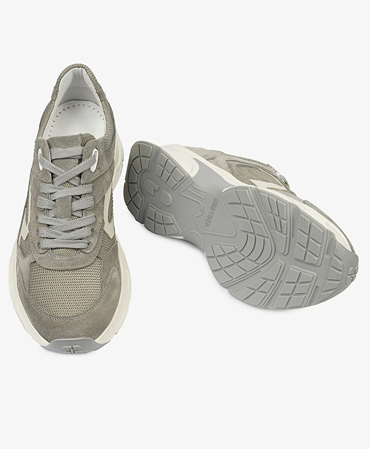 Kadın Gri Süet Hakiki Deri Sneaker Ayakkabı - 6