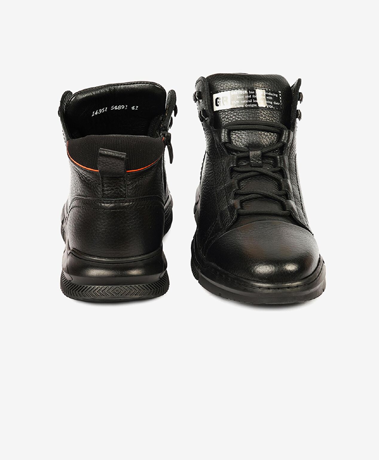 Erkek Siyah Hakiki Deri Casual Bot - 7
