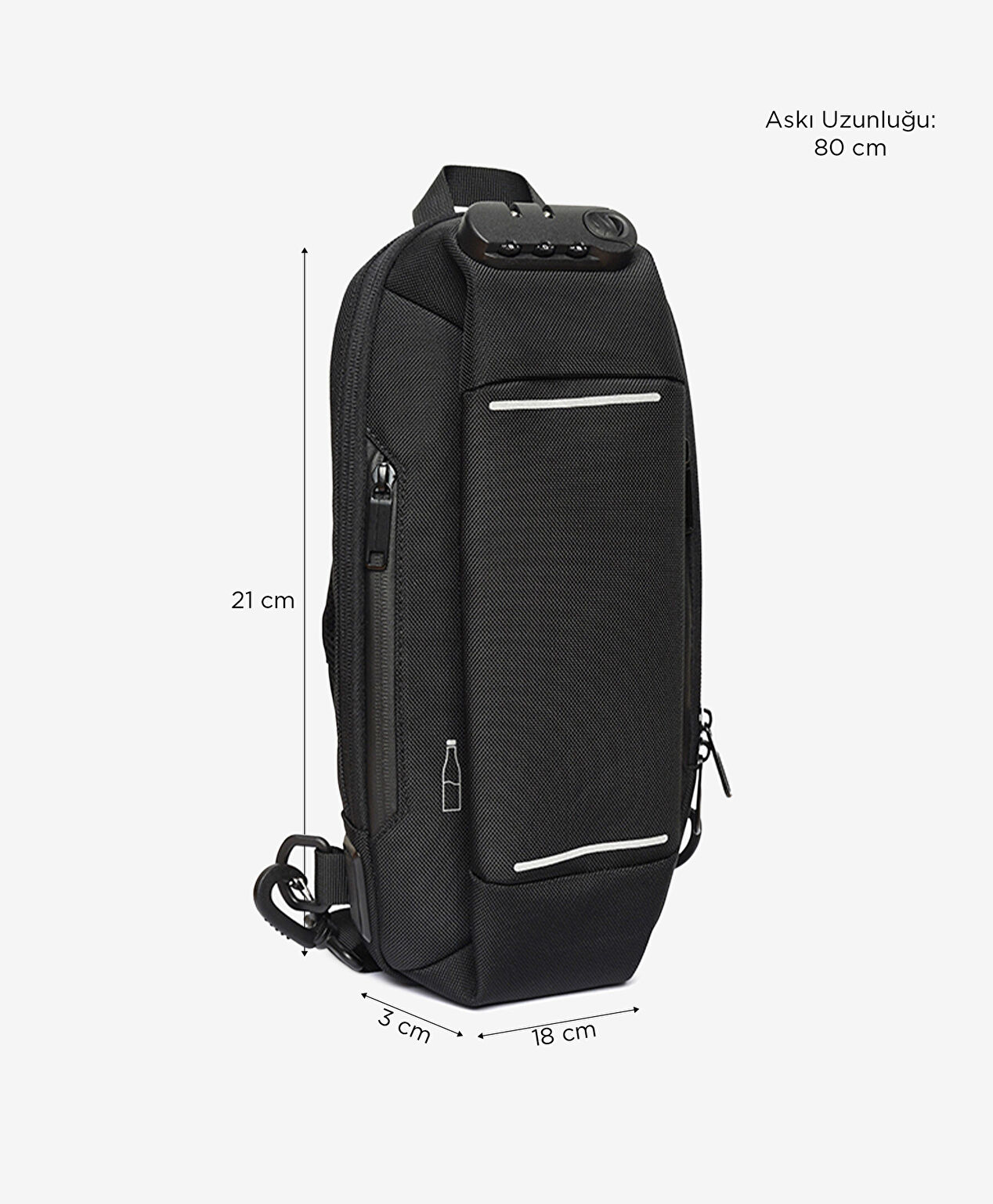 Erkek Siyah Tek Bölmeli Çapraz Çanta - 6