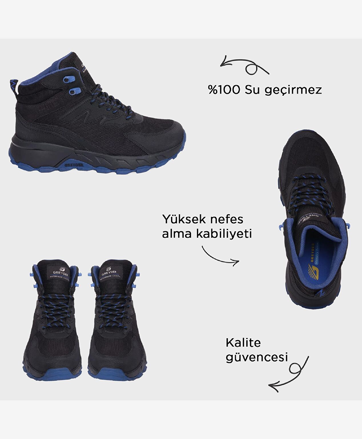 Erkek Siyah Saks Su Geçirmez Outdoor Bot - 2