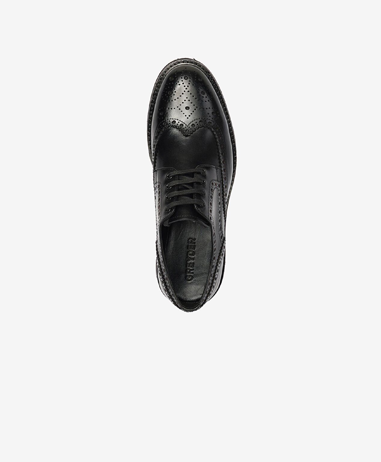 Erkek Siyah Hakiki Deri Klasik Ayakkabı - 4