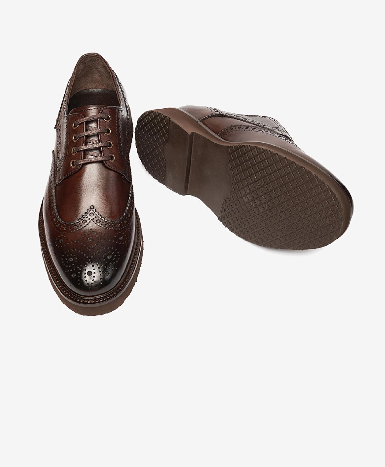 Erkek Kahverengi Hakiki Deri Klasik Ayakkabı - 6