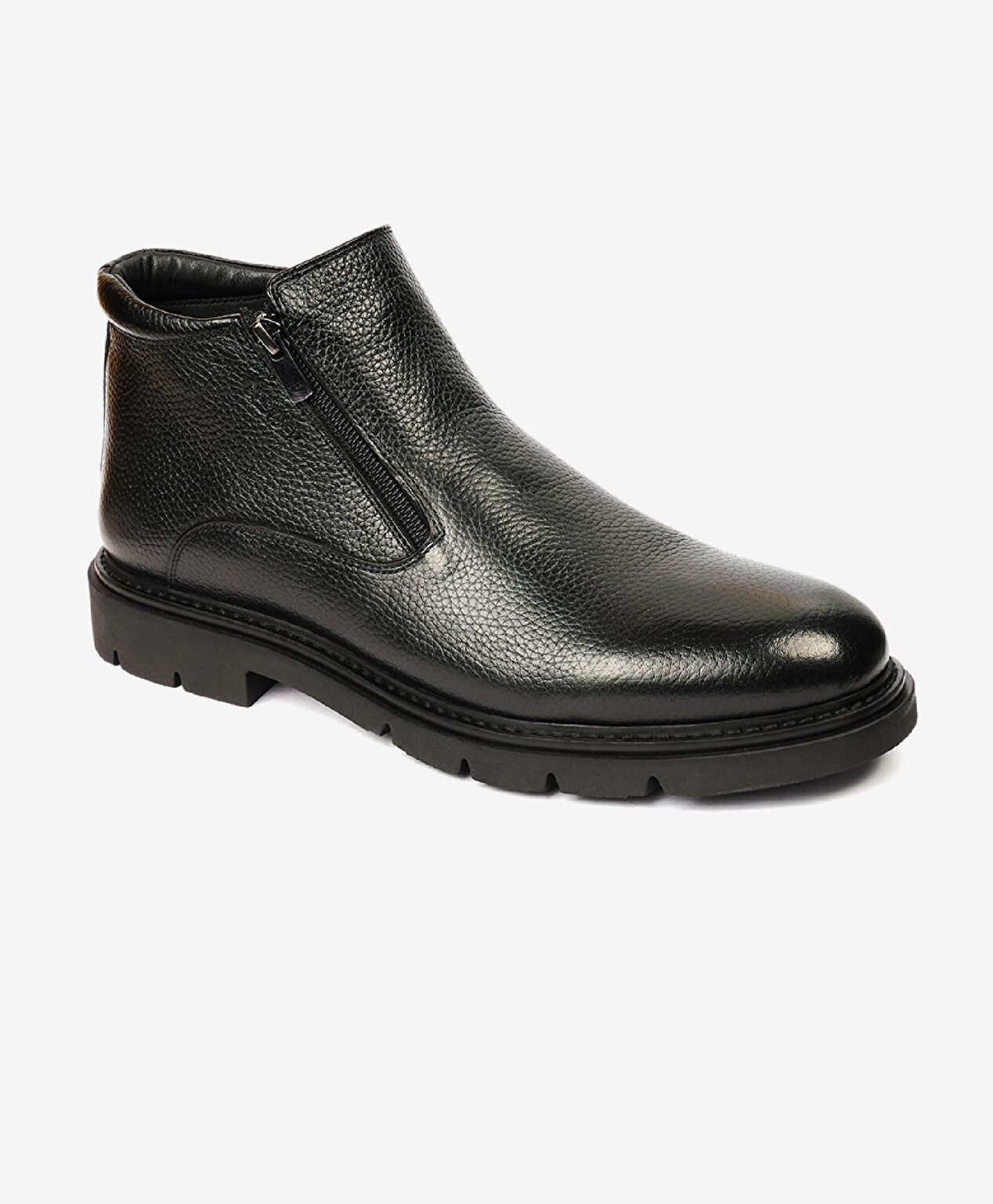 Erkek Siyah Hakiki Deri Klasik Bot - 2