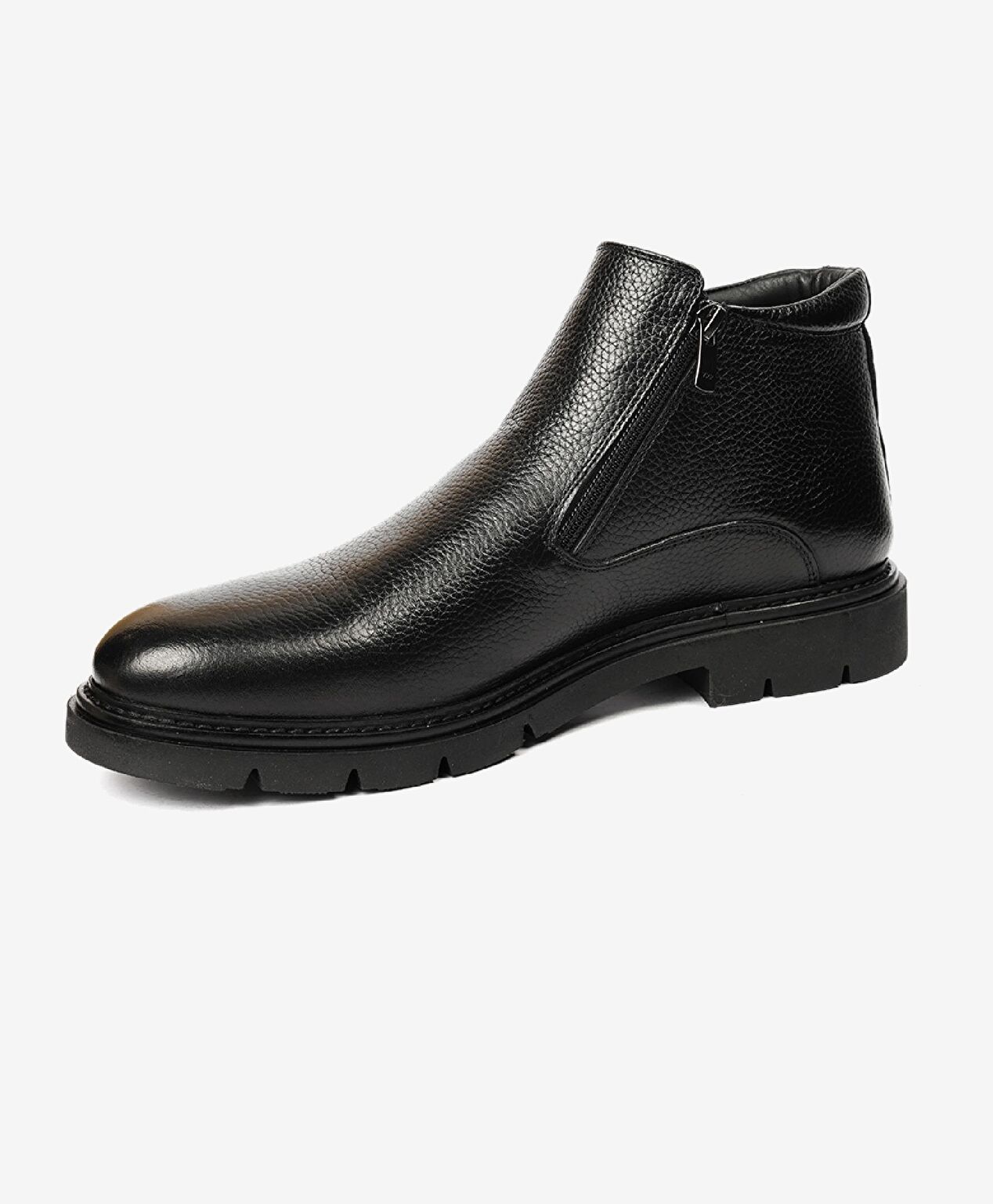 Erkek Siyah Hakiki Deri Klasik Bot - 3