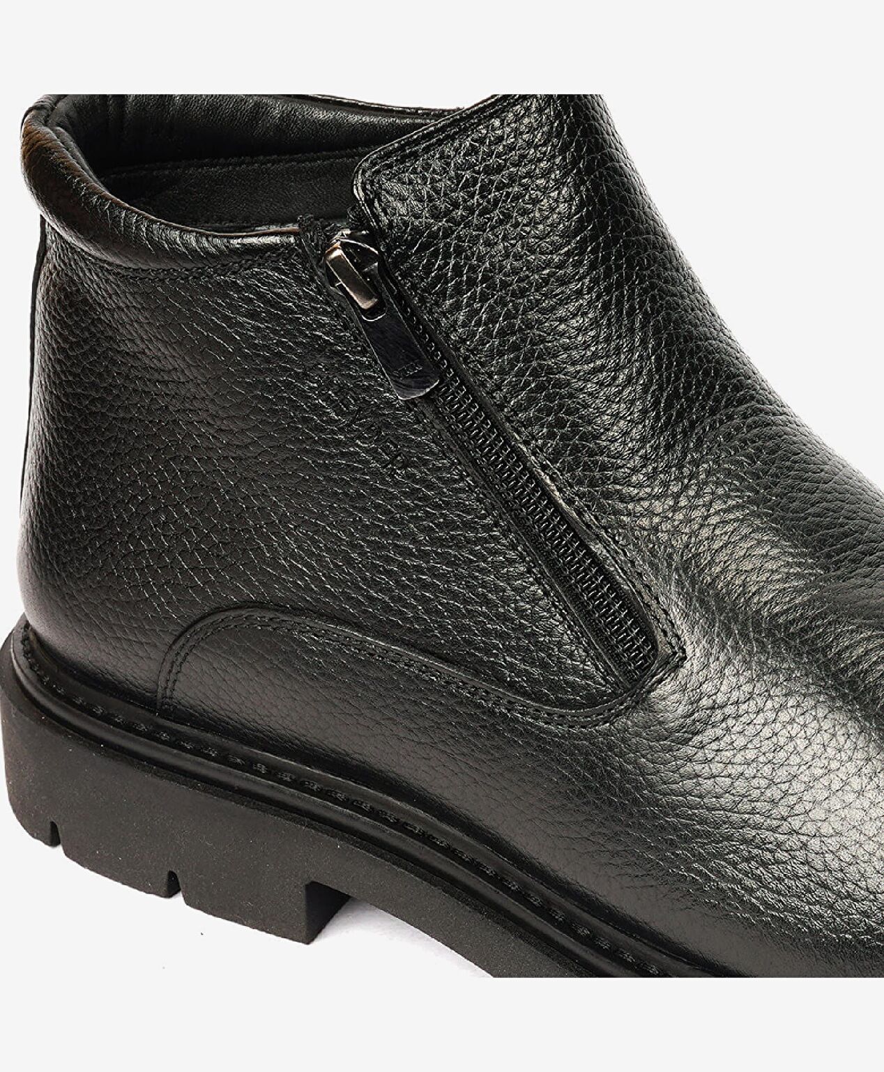 Erkek Siyah Hakiki Deri Klasik Bot - 5