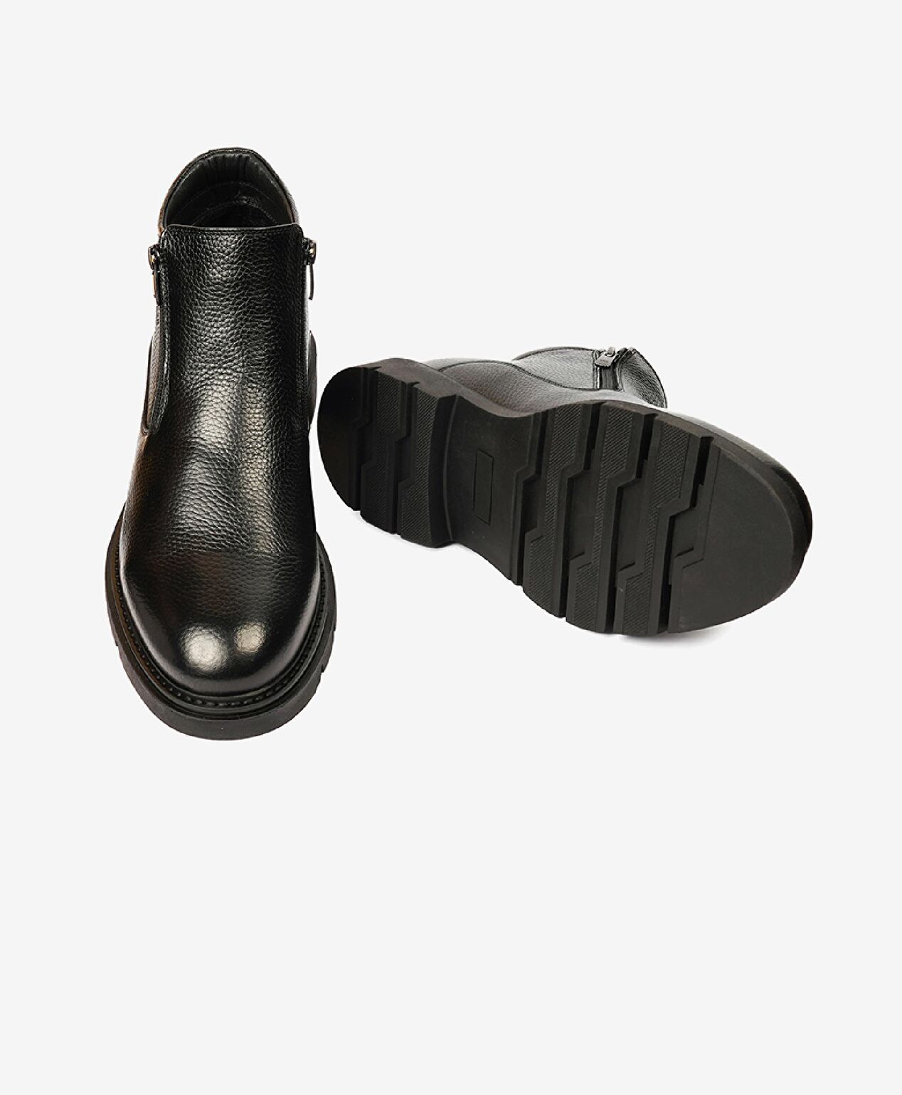 Erkek Siyah Hakiki Deri Klasik Bot - 6