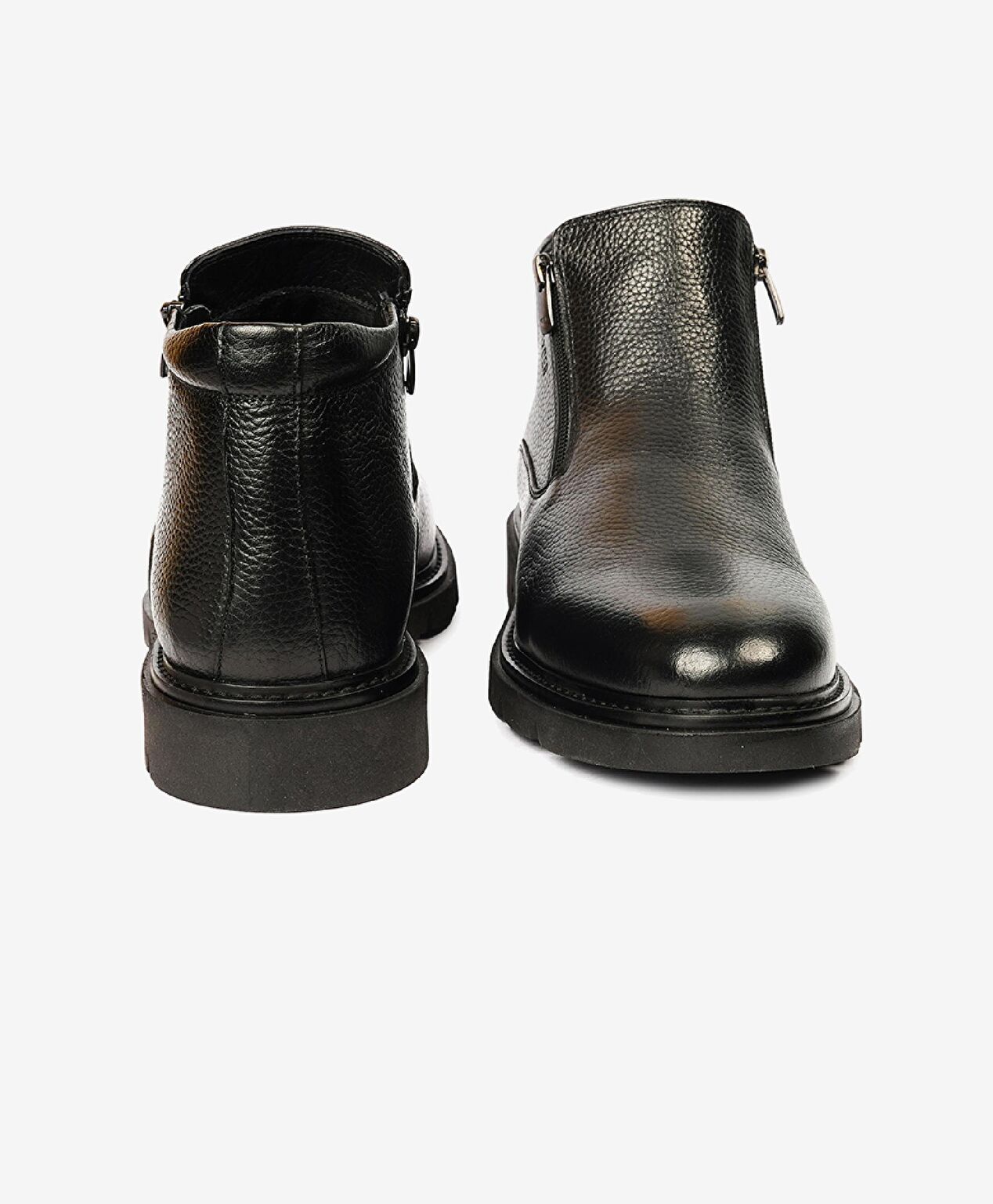 Erkek Siyah Hakiki Deri Klasik Bot - 7