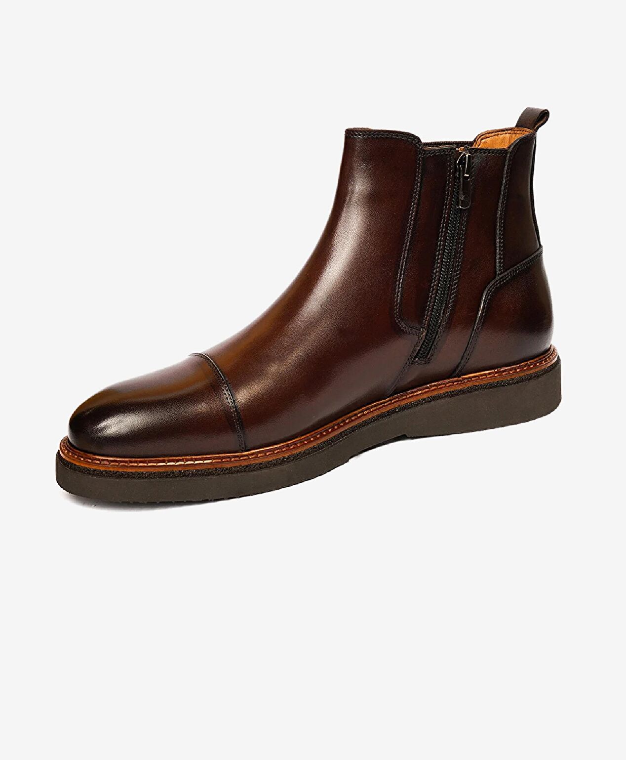 Erkek Kahverengi Hakiki Deri Klasik Bot - 3