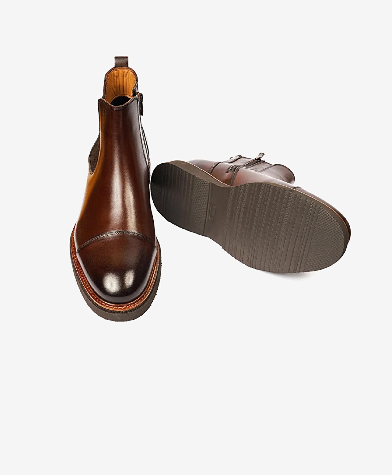 Erkek Kahverengi Hakiki Deri Klasik Bot - 6