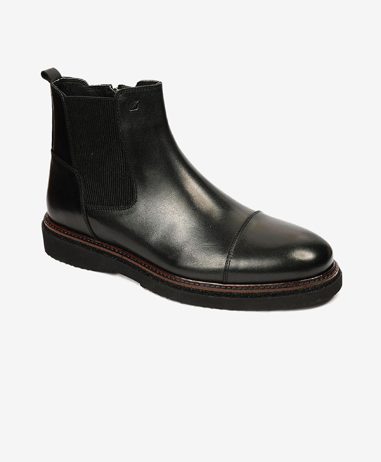 Erkek Siyah Hakiki Deri Chelsea Bot - 2