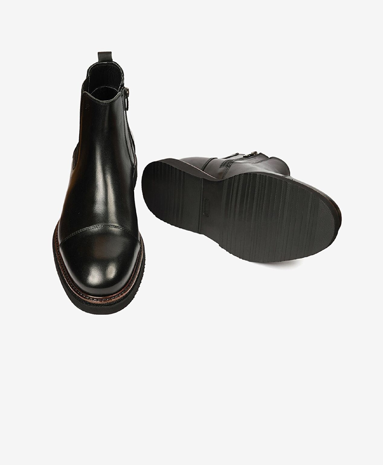 Erkek Siyah Hakiki Deri Chelsea Bot - 6