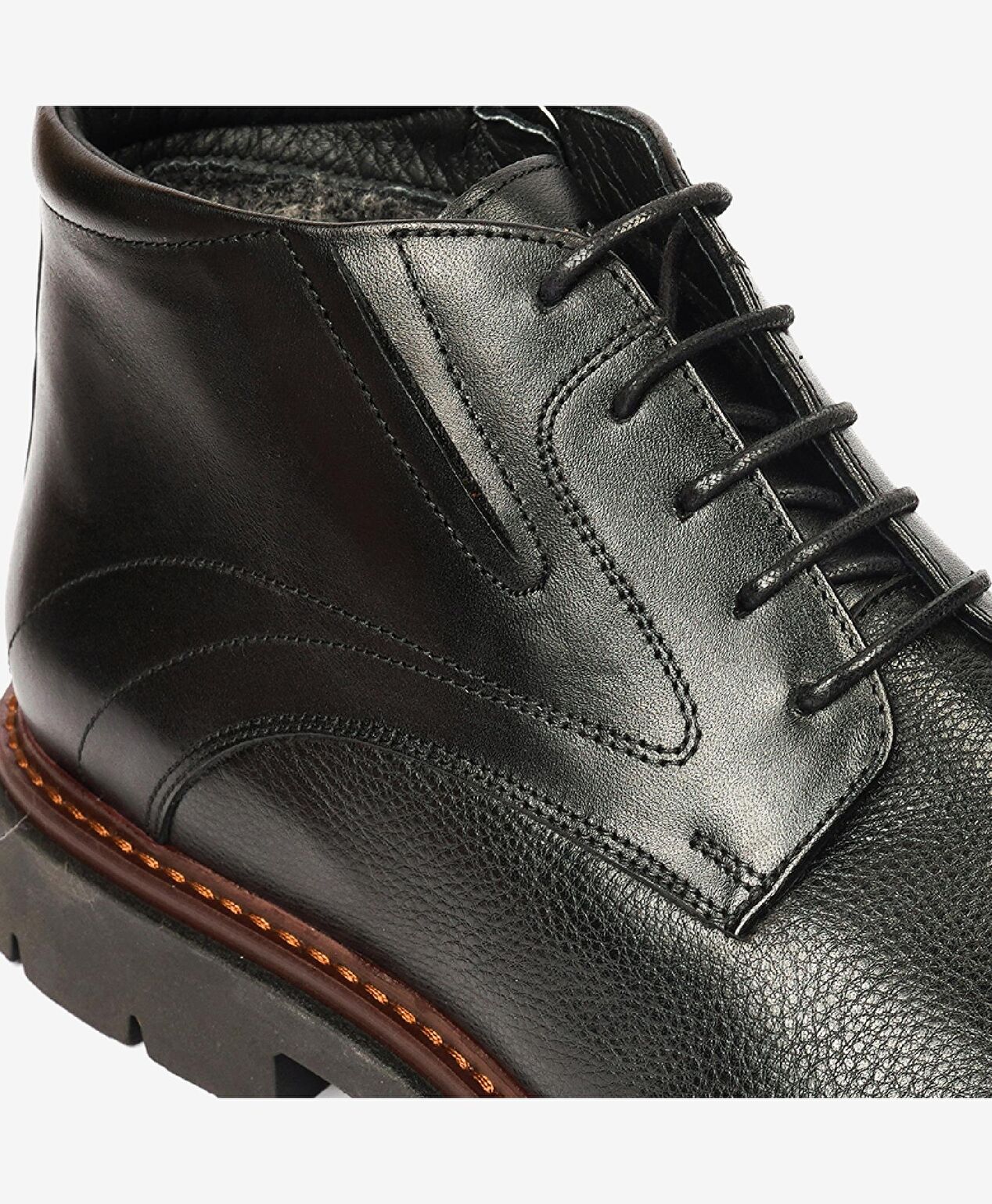 Erkek Siyah Hakiki Deri Klasik Bot - 5