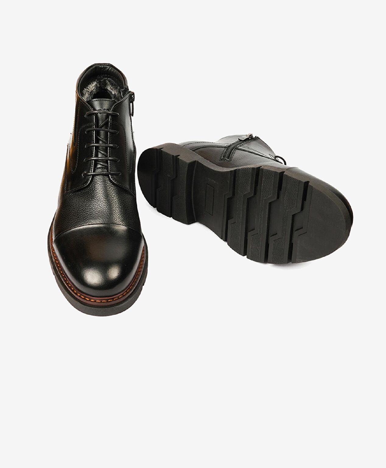 Erkek Siyah Hakiki Deri Klasik Bot - 6