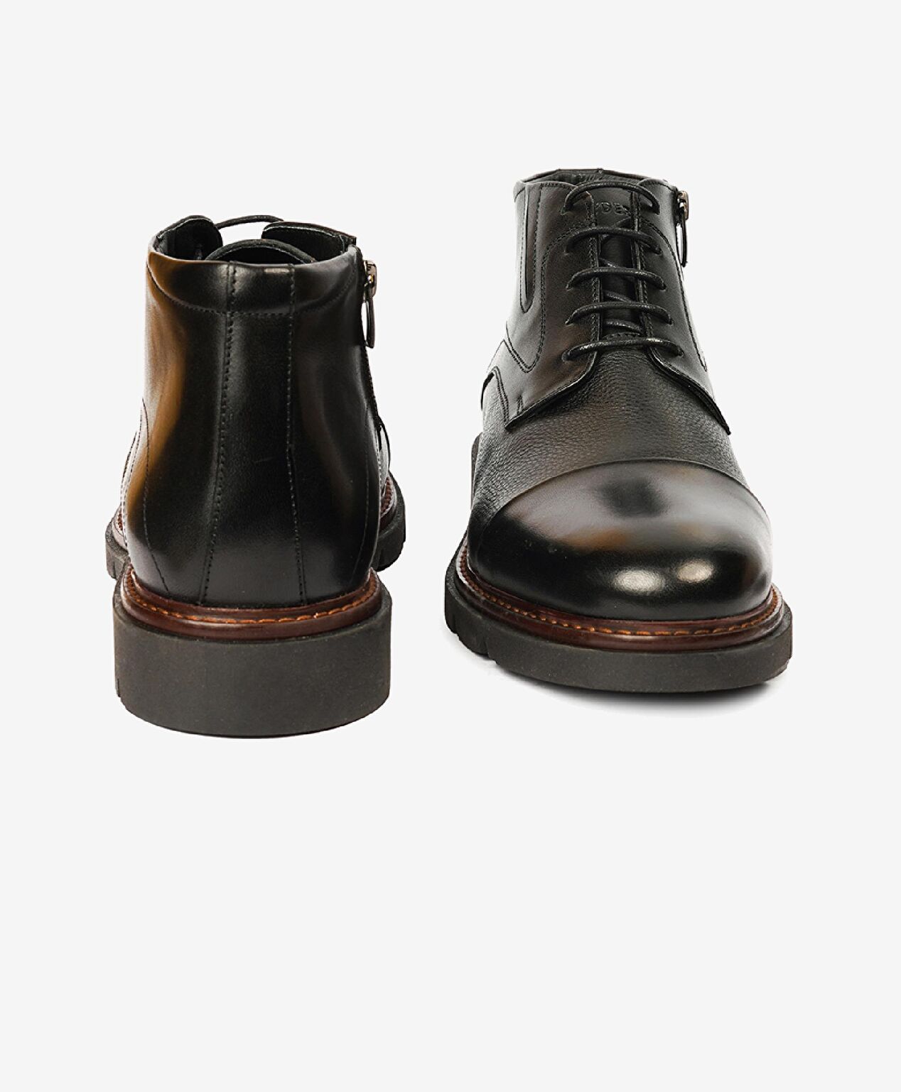 Erkek Siyah Hakiki Deri Klasik Bot - 7