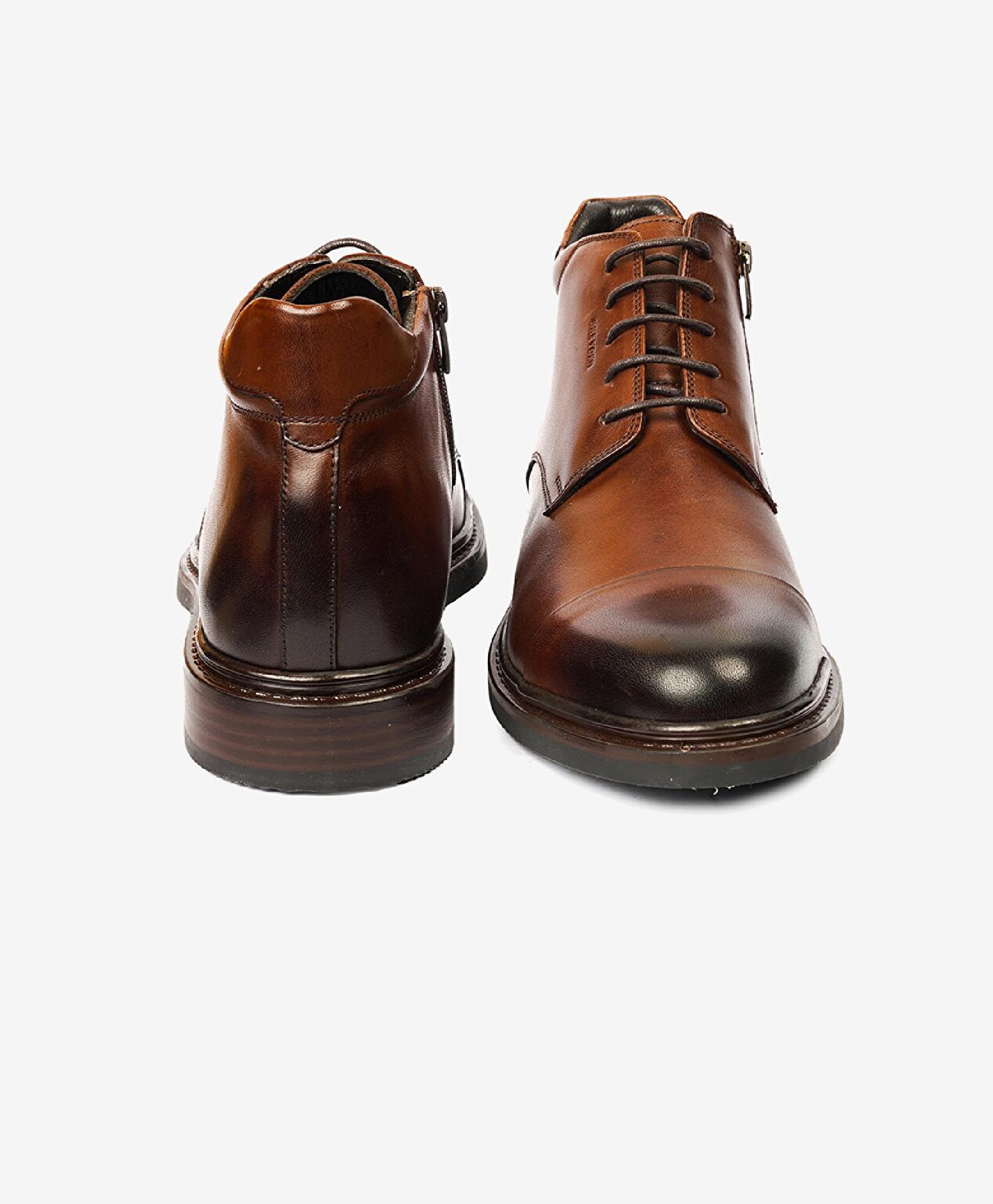 Erkek Kahverengi Hakiki Deri Termo Taban Klasik Bot - 7