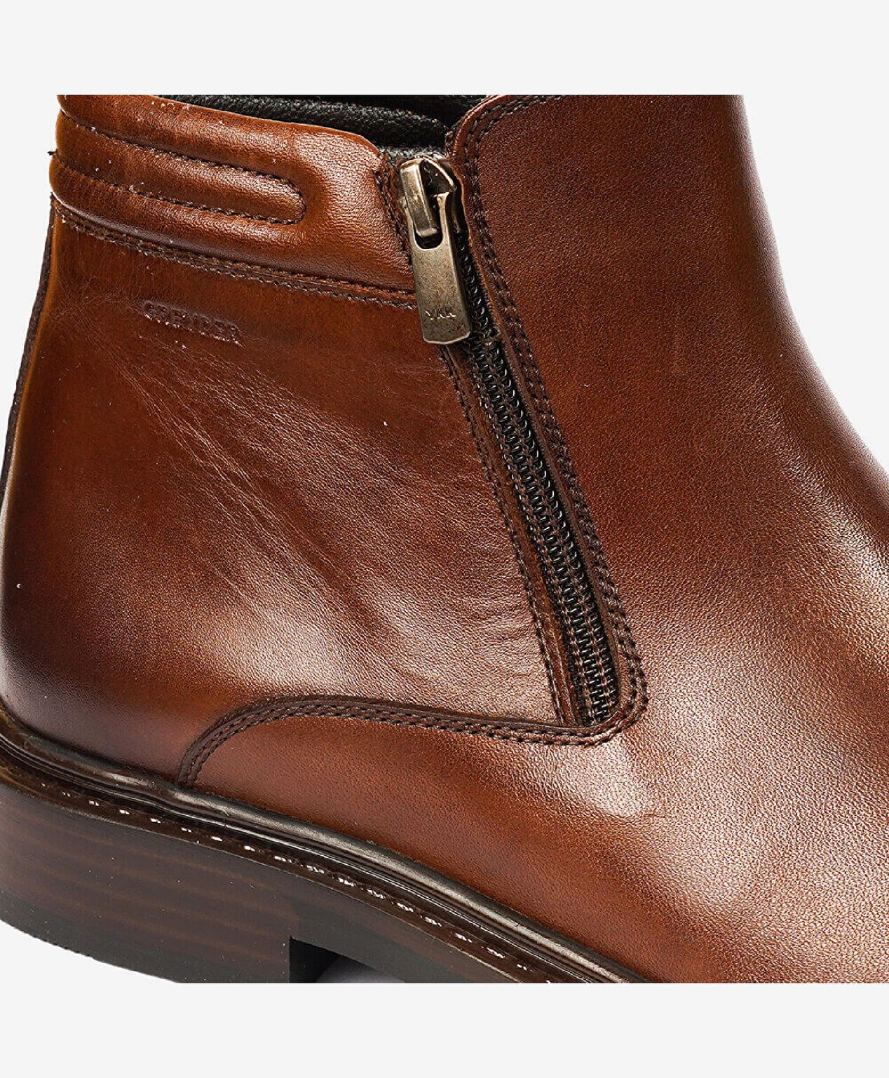 Erkek Kahverengi Hakiki Deri Termo Taban Klasik Bot - 5