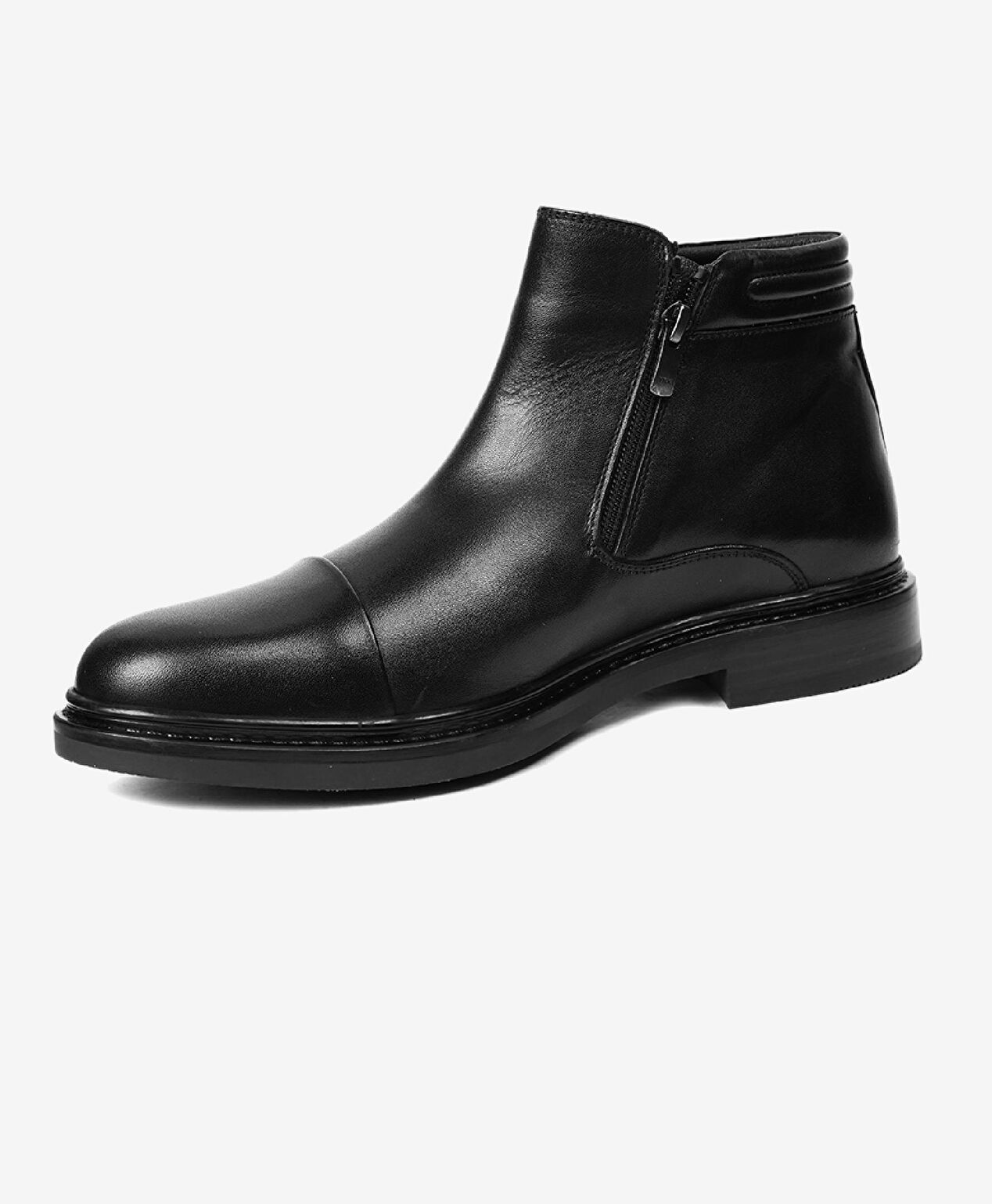Erkek Siyah Hakiki Deri Klasik Bot - 3