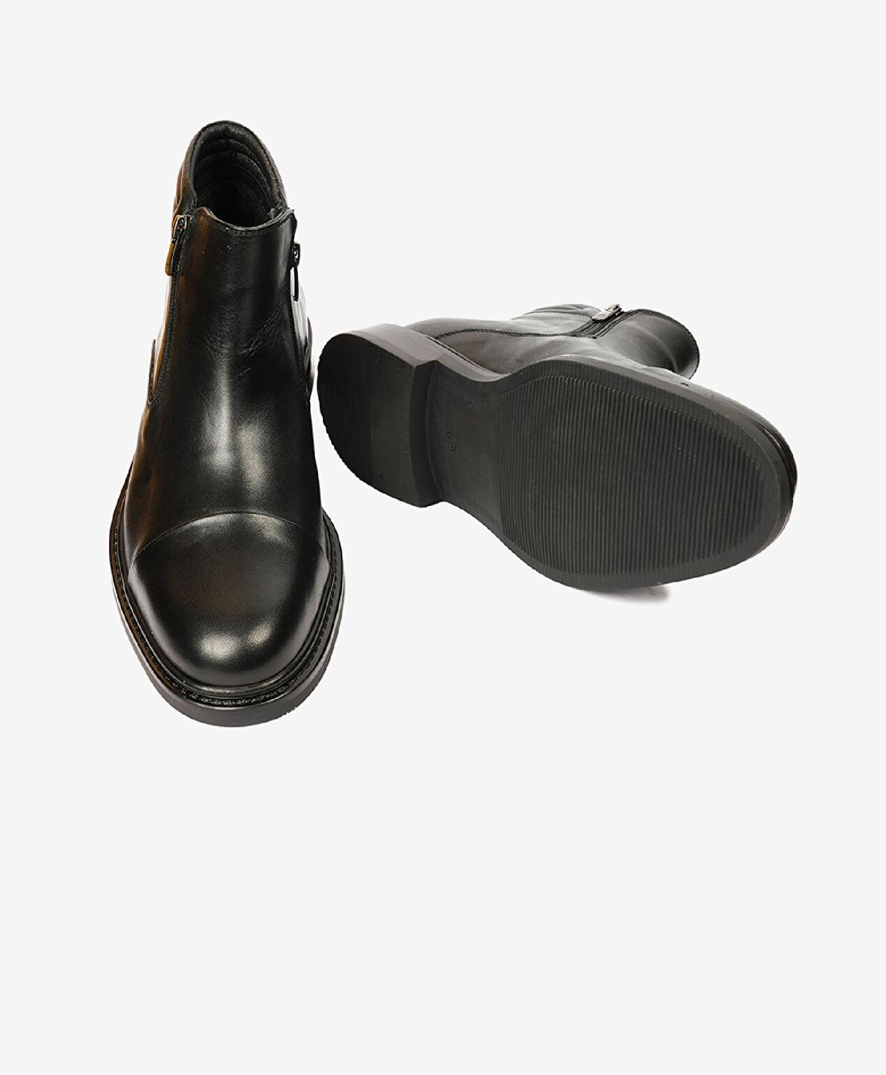 Erkek Siyah Hakiki Deri Klasik Bot - 6