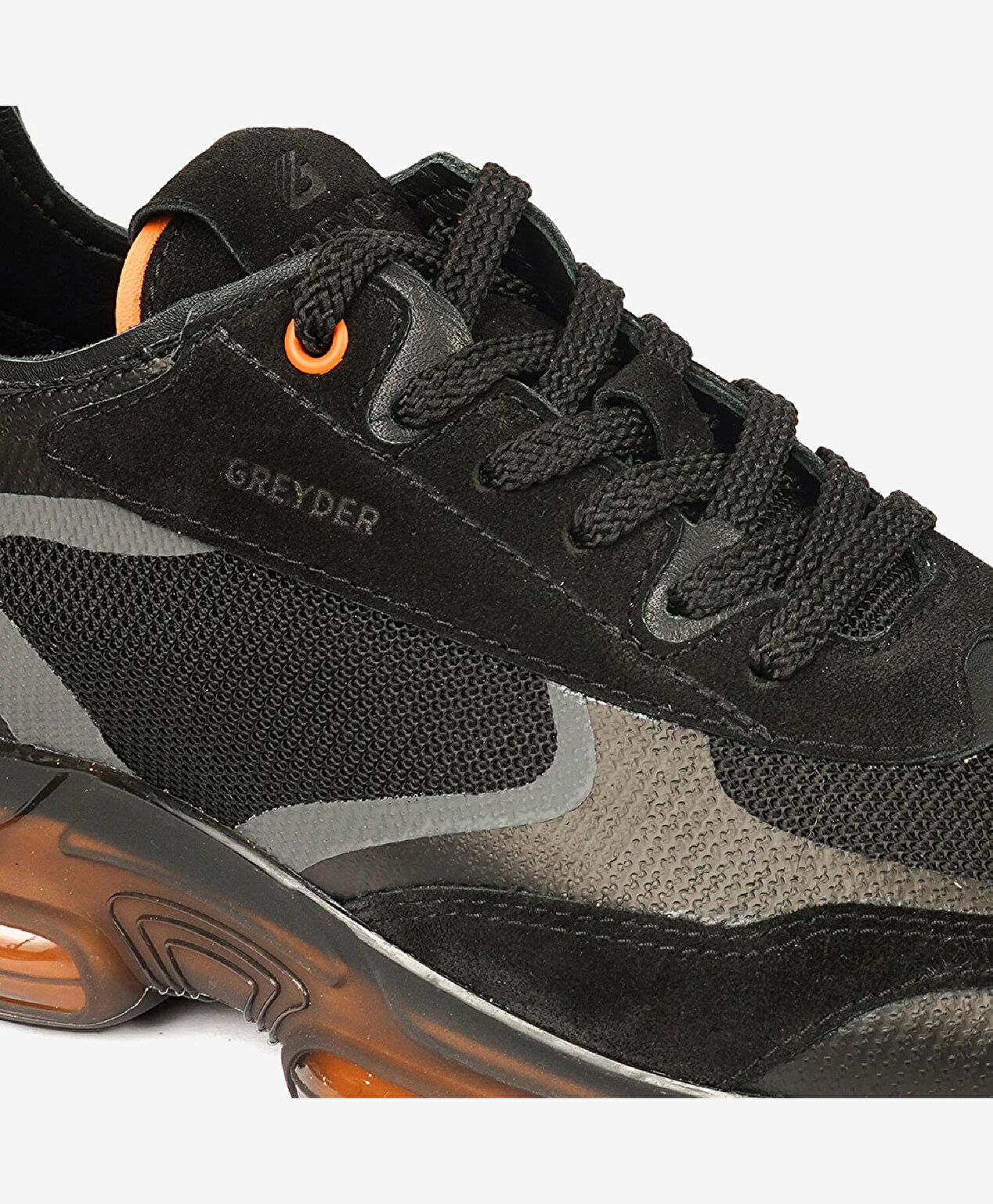 Erkek Siyah Turuncu Hakiki Deri Sneaker Ayakkabı - 5