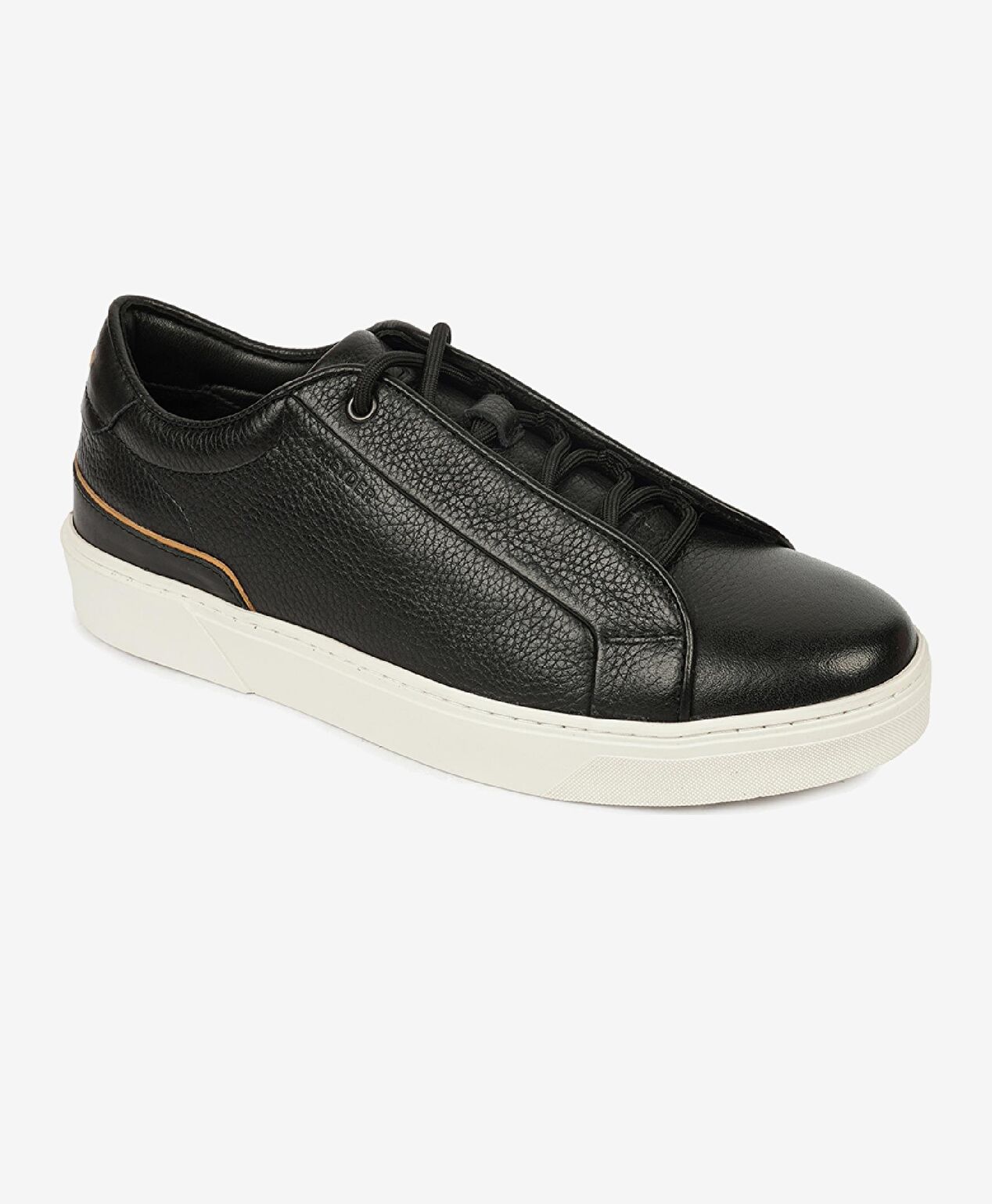 Erkek Siyah Hakiki Deri Sneaker Ayakkabı - 2