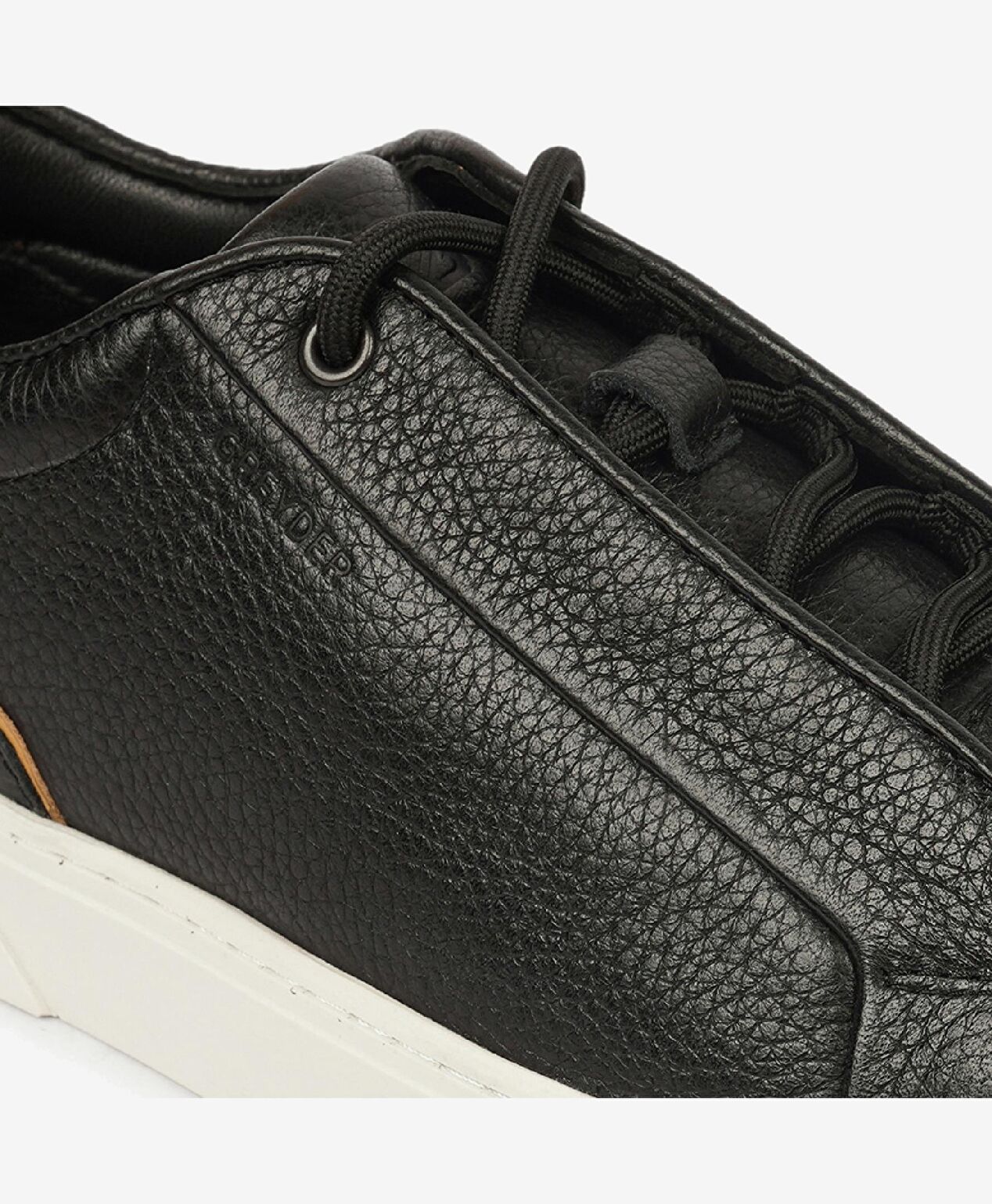 Erkek Siyah Hakiki Deri Sneaker Ayakkabı - 5