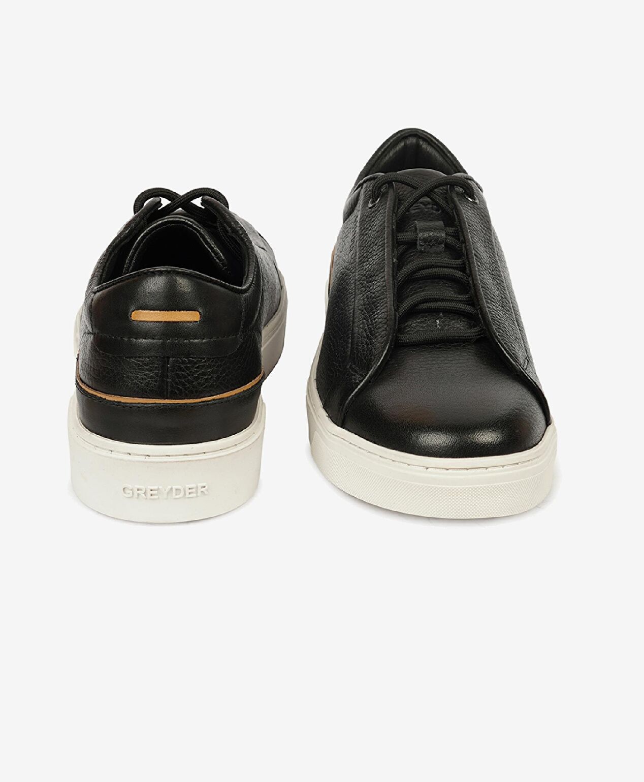 Erkek Siyah Hakiki Deri Sneaker Ayakkabı - 7