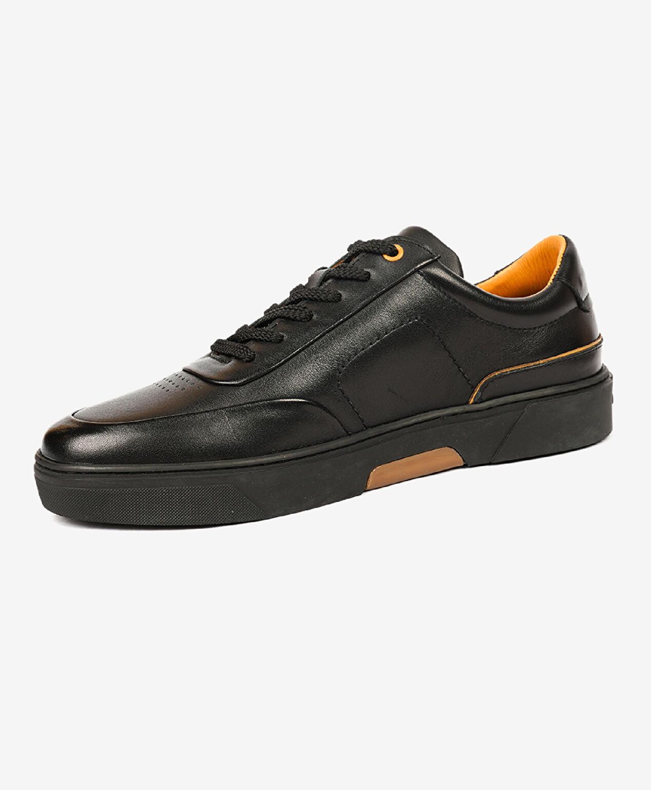 Erkek Siyah Hakiki Deri Sneaker Ayakkabı - 3