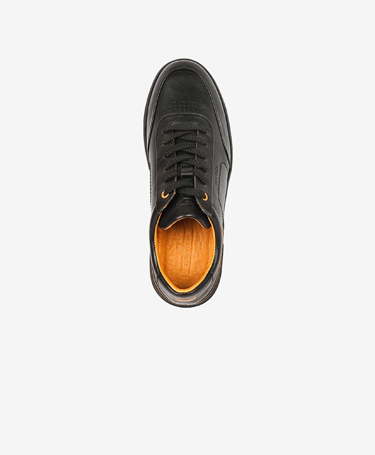 Erkek Siyah Hakiki Deri Sneaker Ayakkabı - 4
