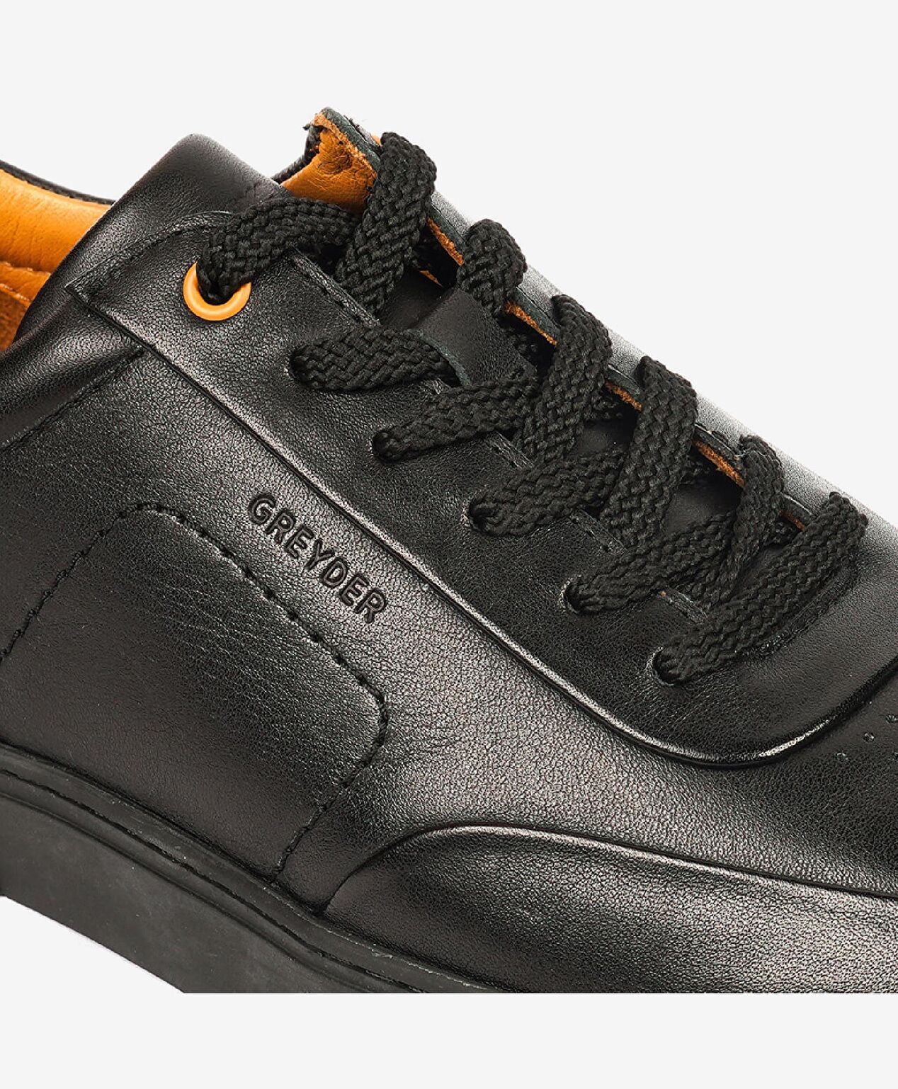 Erkek Siyah Hakiki Deri Sneaker Ayakkabı - 5