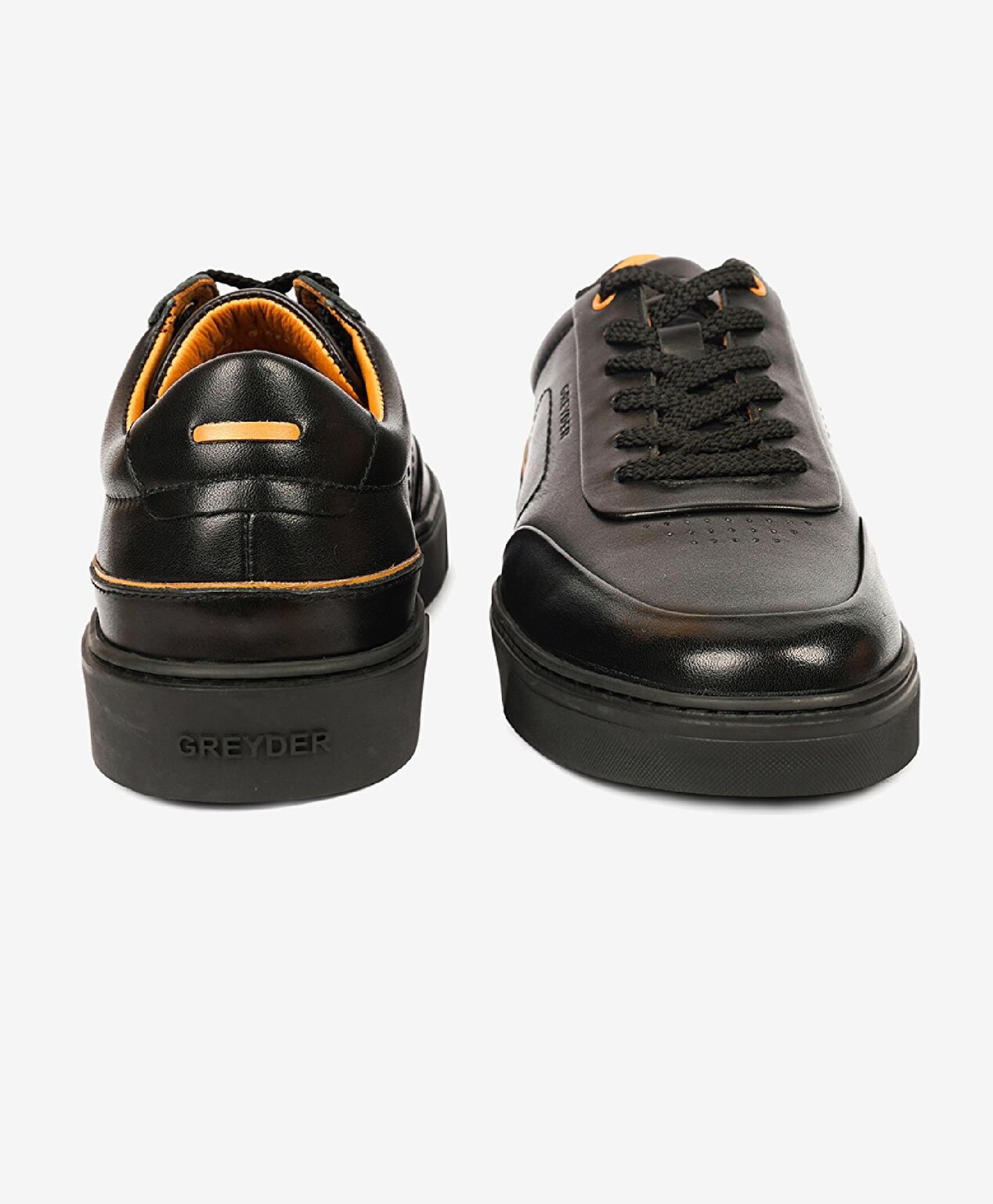 Erkek Siyah Hakiki Deri Sneaker Ayakkabı - 7