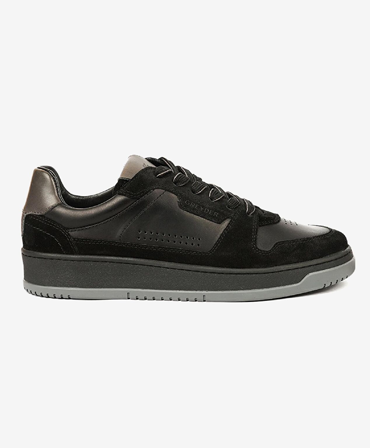 Erkek Siyah Hakiki Deri Sneaker Ayakkabı - 1