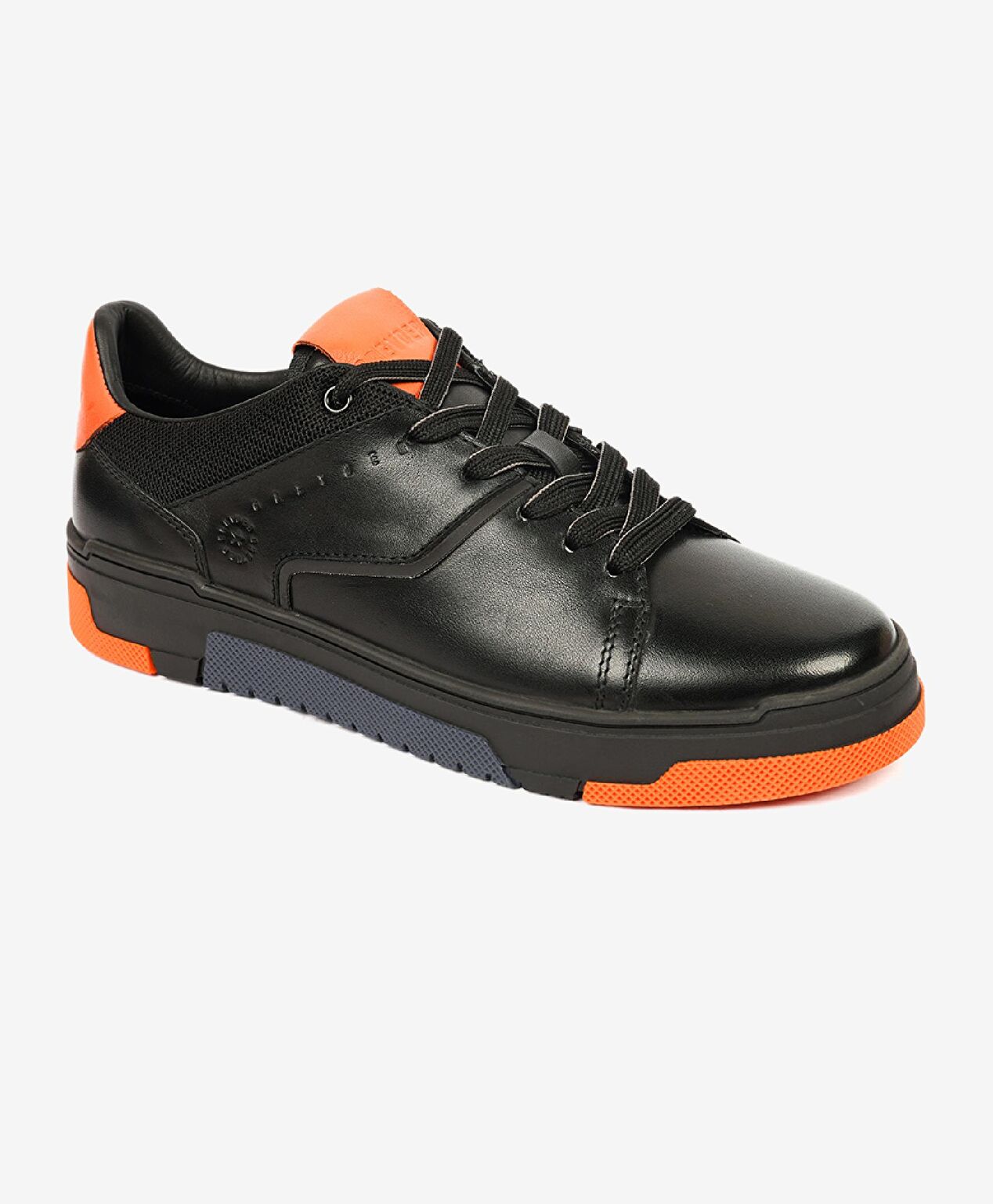 Erkek Siyah Turuncu Hakiki Deri Sneaker Ayakkabı - 2