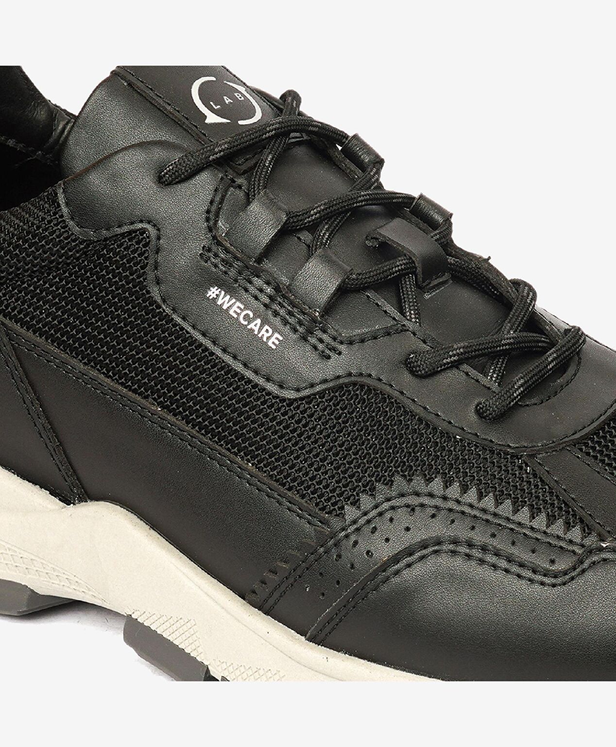 Greyder LAB Erkek Siyah Hakiki Deri Sneaker Ayakkabı - 5