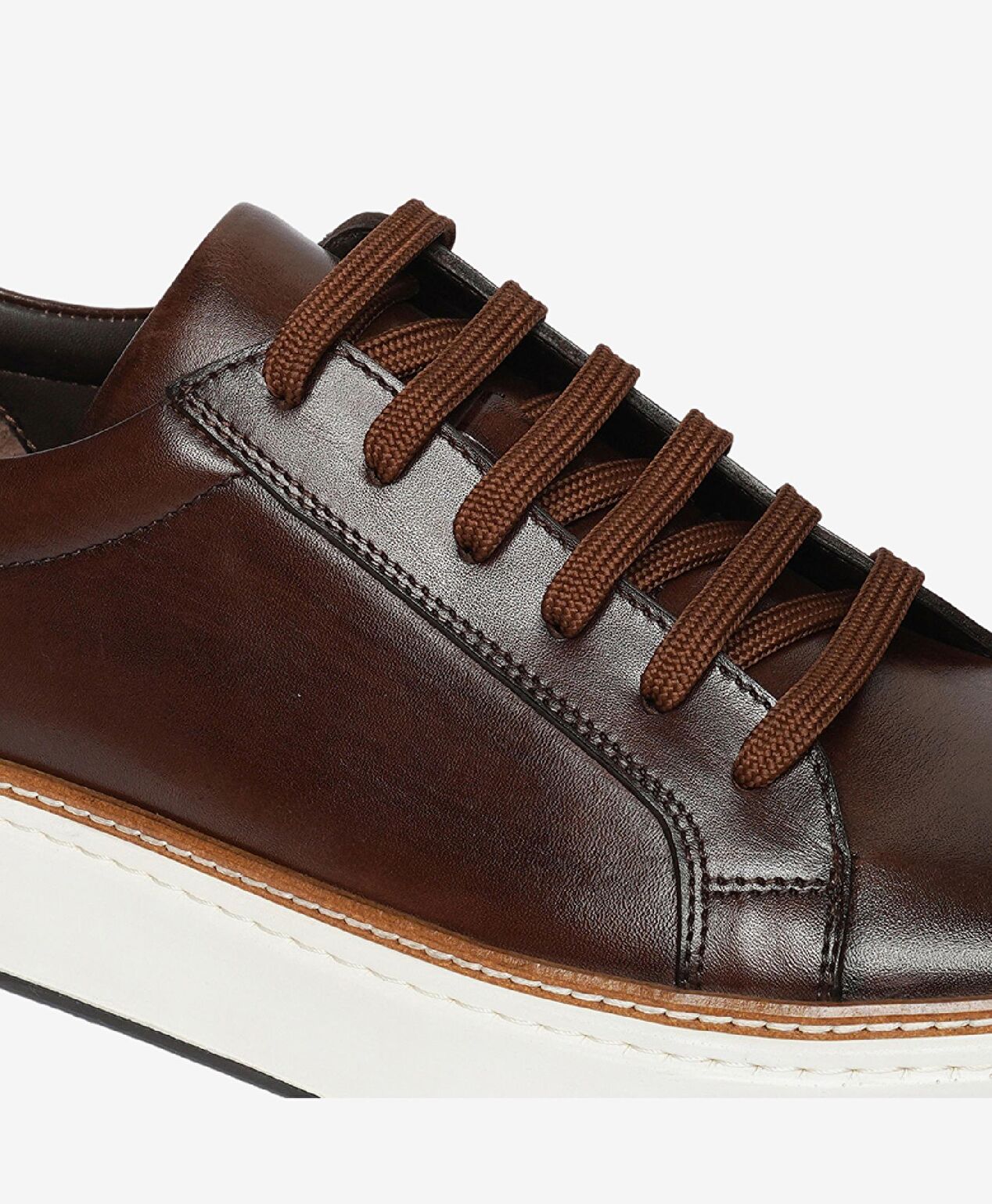 Erkek Kahverengi Hakiki Deri Sneaker Ayakkabı - 5